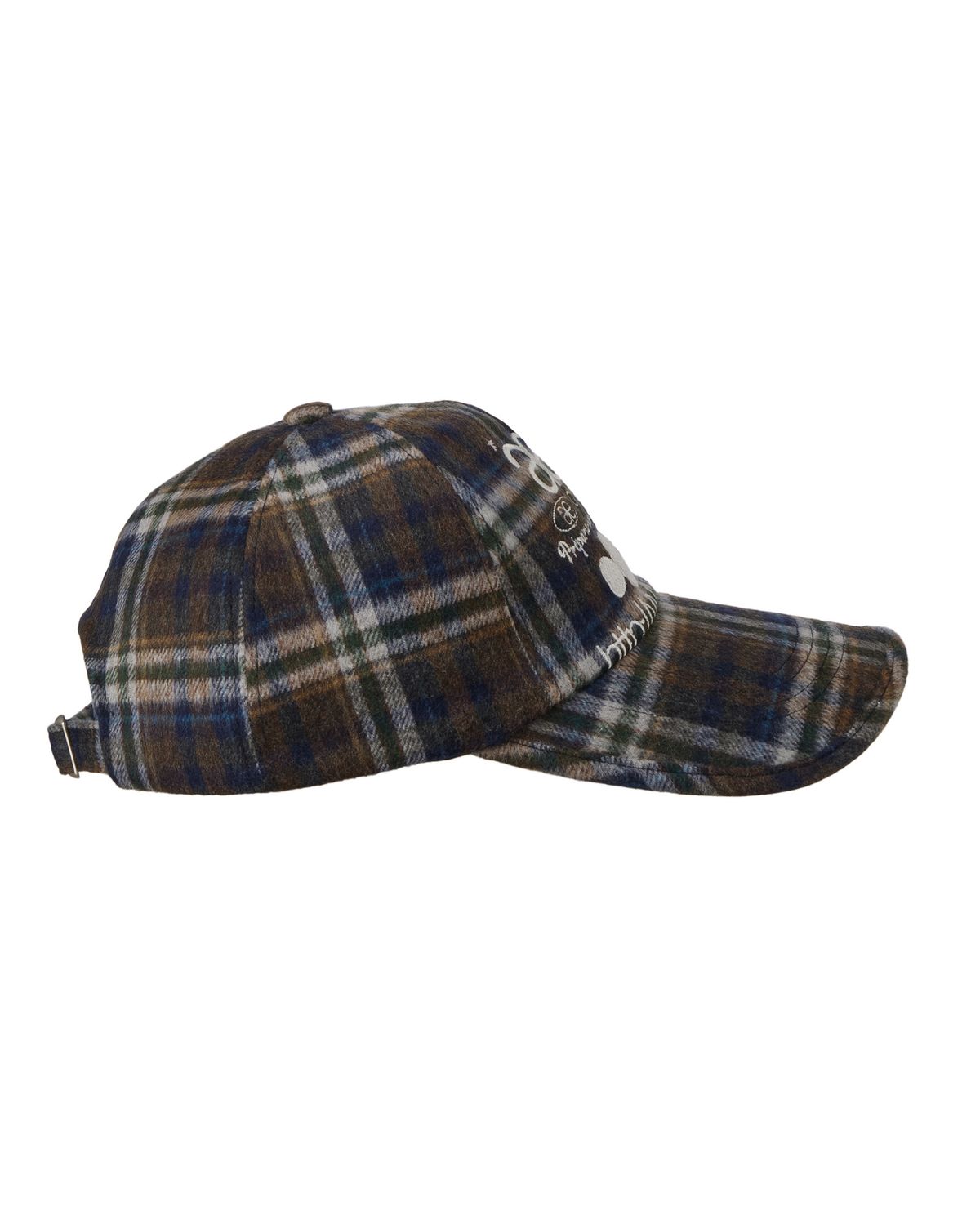 에이이에이이(AEAE) WEB LOGO WOOL CHECK CAP [NAVY]
