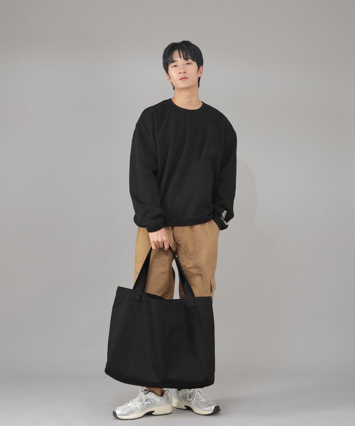 세인트크루(SAINTCREW) 메가 빅사이즈 솔리드 에코백 MSE-140 블랙 BKS