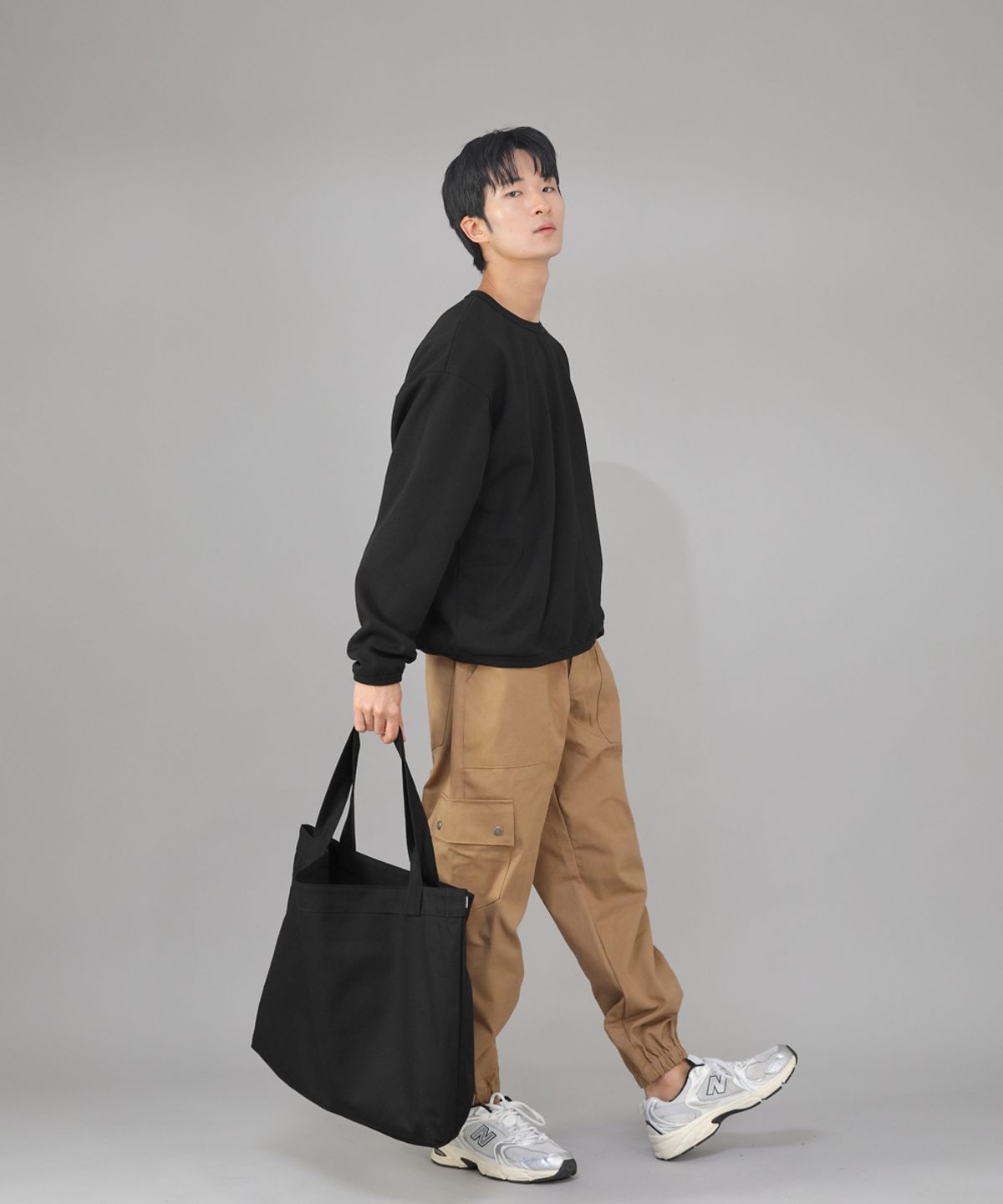 세인트크루(SAINTCREW) 메가 빅사이즈 솔리드 에코백 MSE-140 블랙 BKS