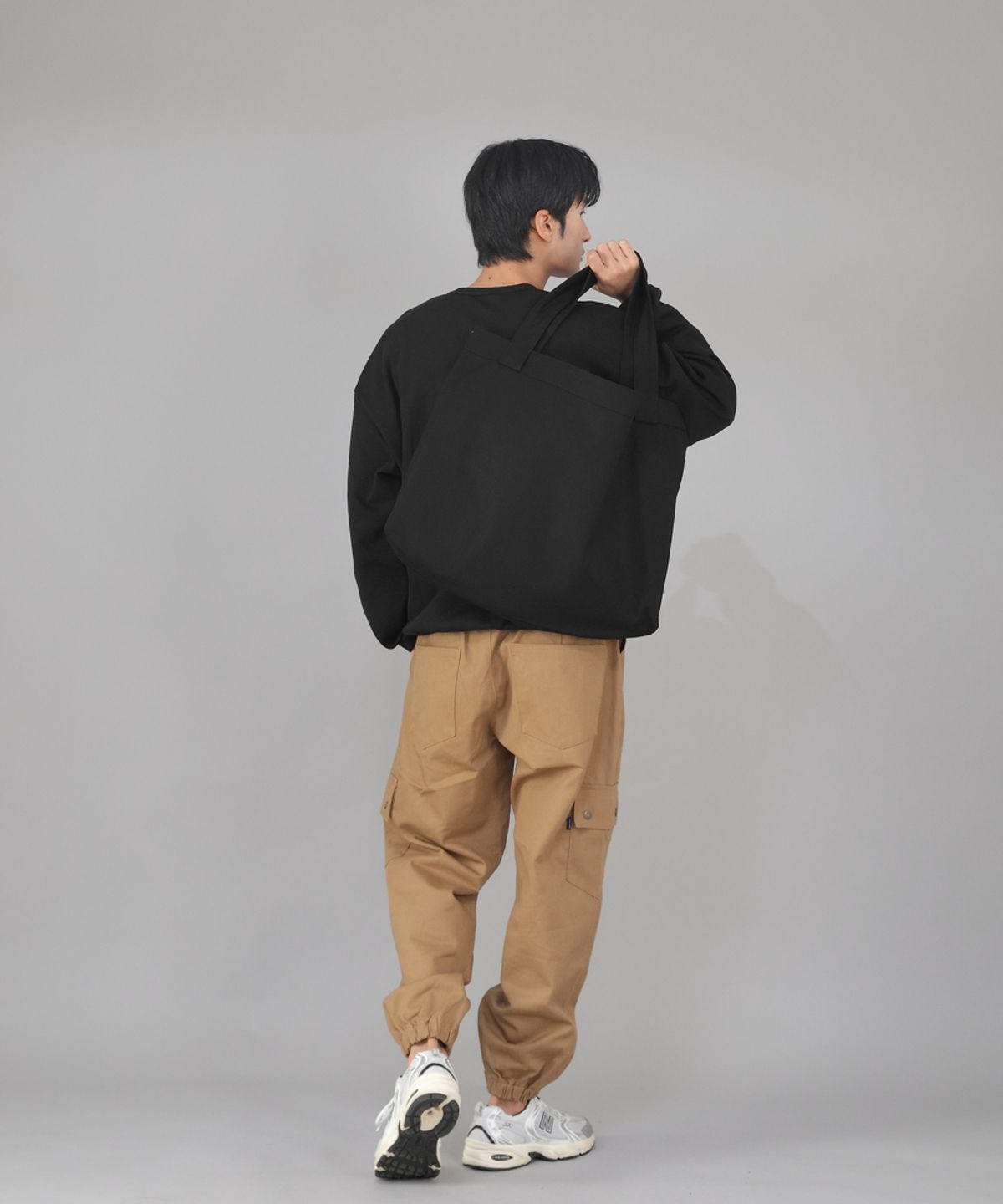 세인트크루(SAINTCREW) 메가 빅사이즈 솔리드 에코백 MSE-140 블랙 BKS