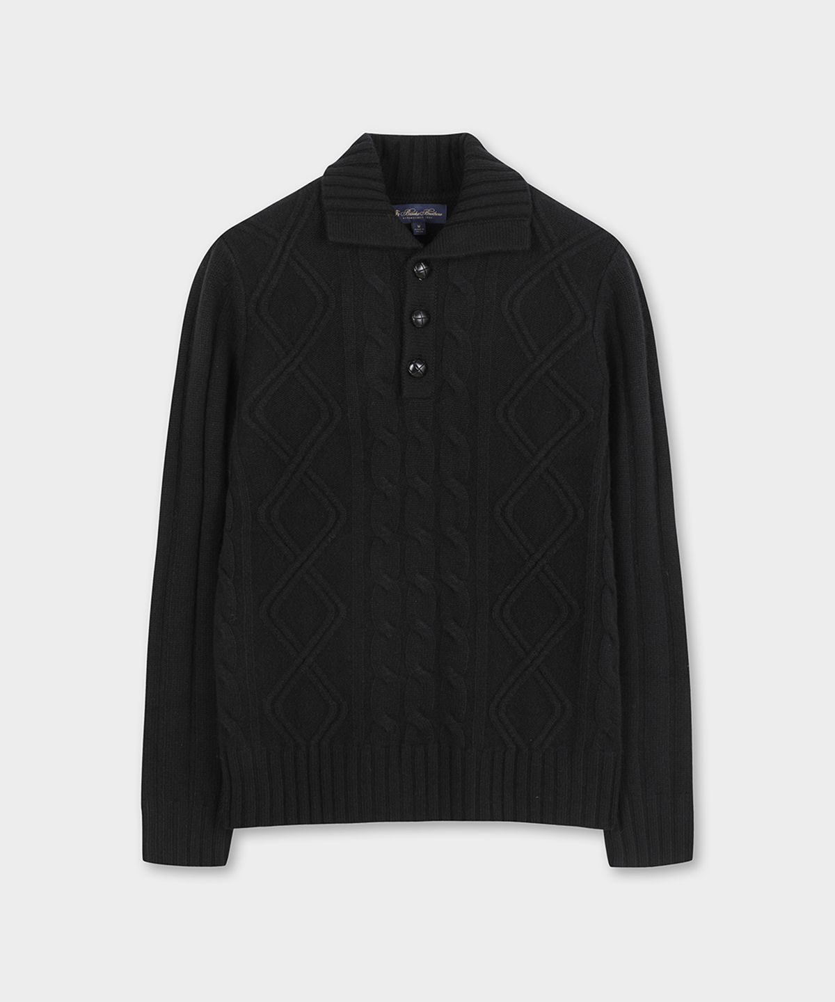 브룩스 브라더스(BROOKS BROTHERS) 아란 케이블 폴로스웨터 (블랙) (BBWTMM3902UEW)