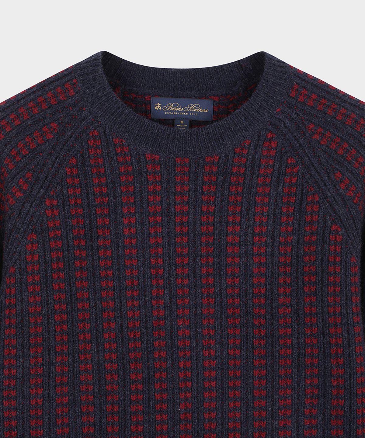 브룩스 브라더스(BROOKS BROTHERS) 립 스트라이프 도트 스웨터 (버건디) (BBWRMM3907EEW)