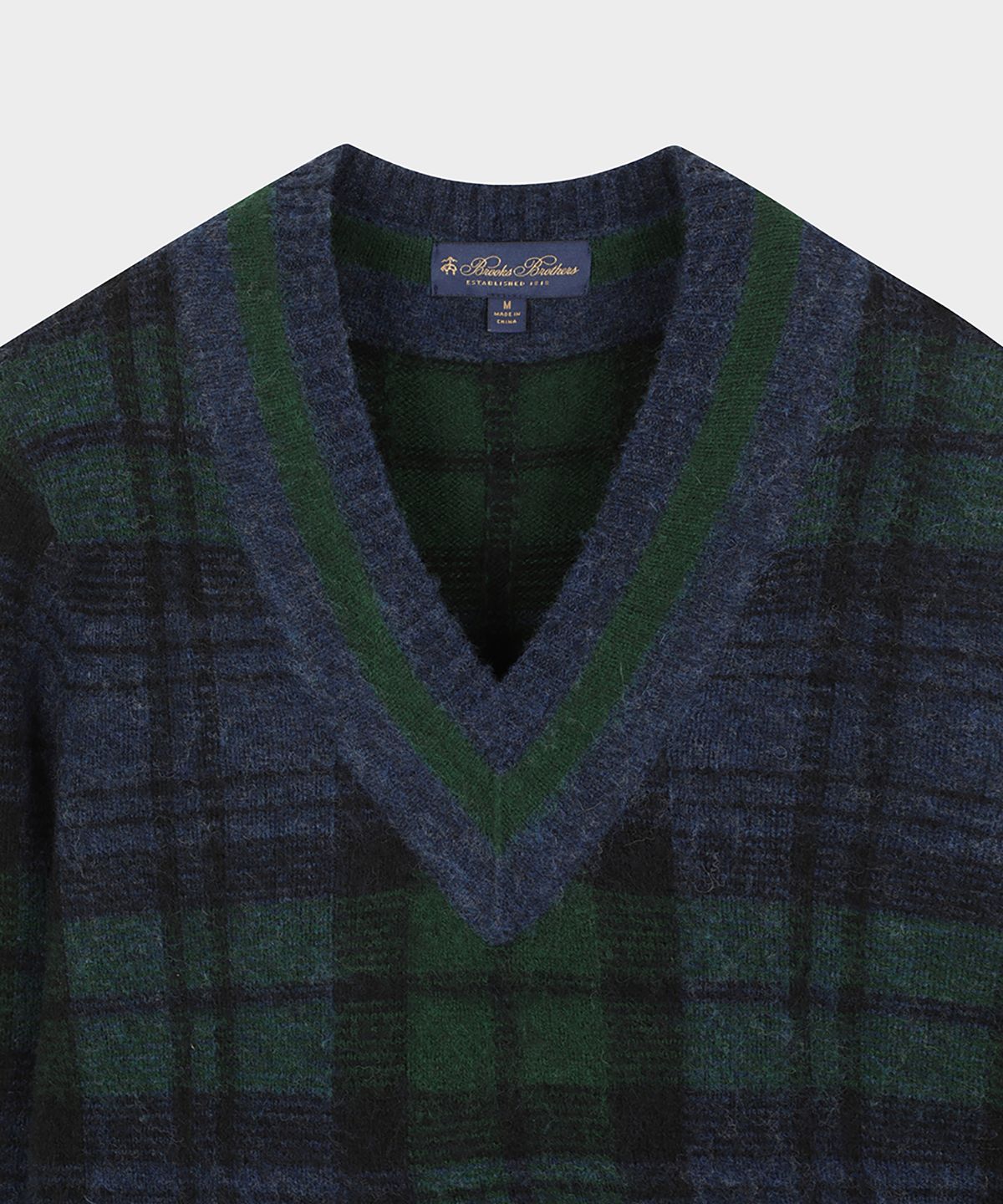 브룩스 브라더스(BROOKS BROTHERS) 브러쉬드 울 블랙와치 테니스 스웨터 (멀티) (BBWNMM38797EW)