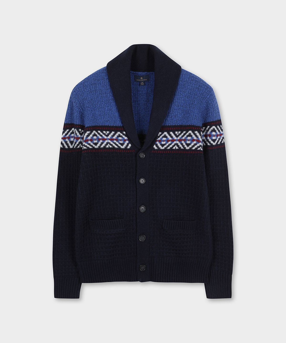 브룩스 브라더스(BROOKS BROTHERS) 스키 패턴 숄가디건 (블루) (BBWCMF4558MEW)