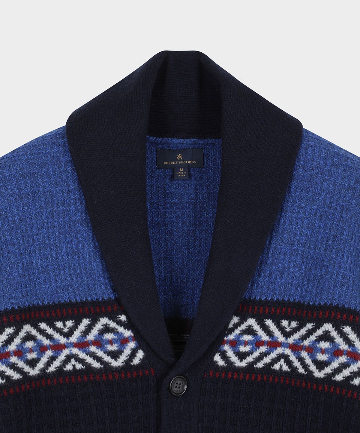 브룩스 브라더스(BROOKS BROTHERS) 스키 패턴 숄가디건 (블루) (BBWCMF4558MEW)