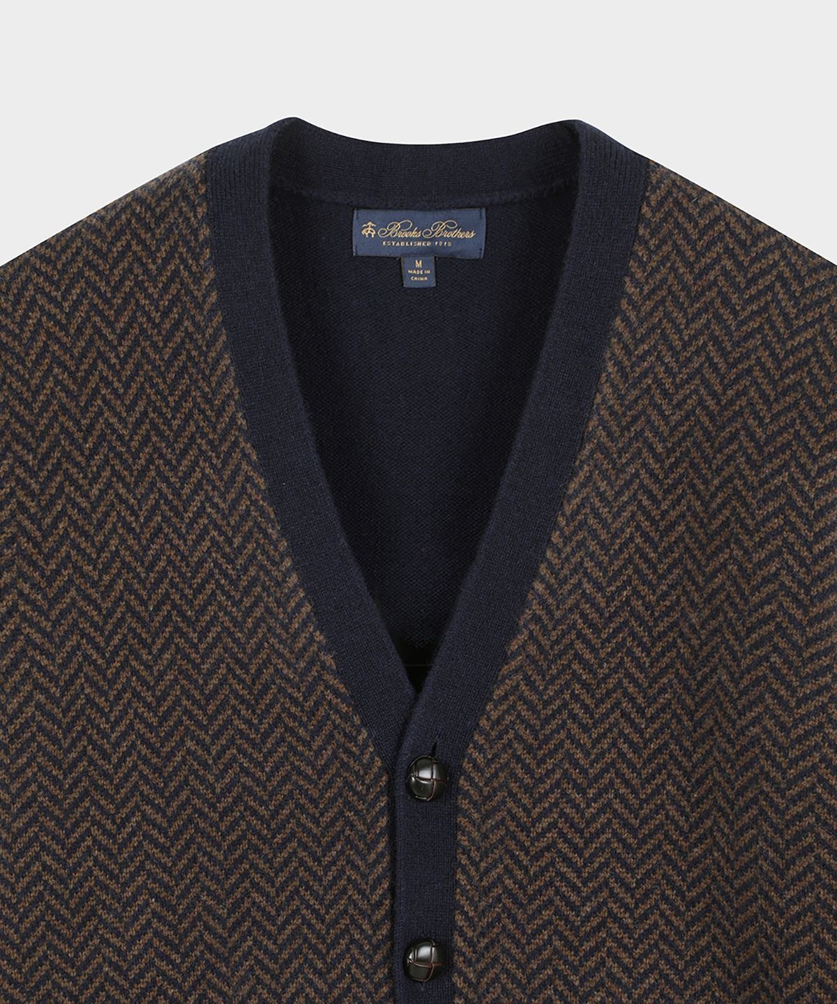 브룩스 브라더스(BROOKS BROTHERS) 울 헤링본 가디건 (네이비) (BBWCMM38954EW)