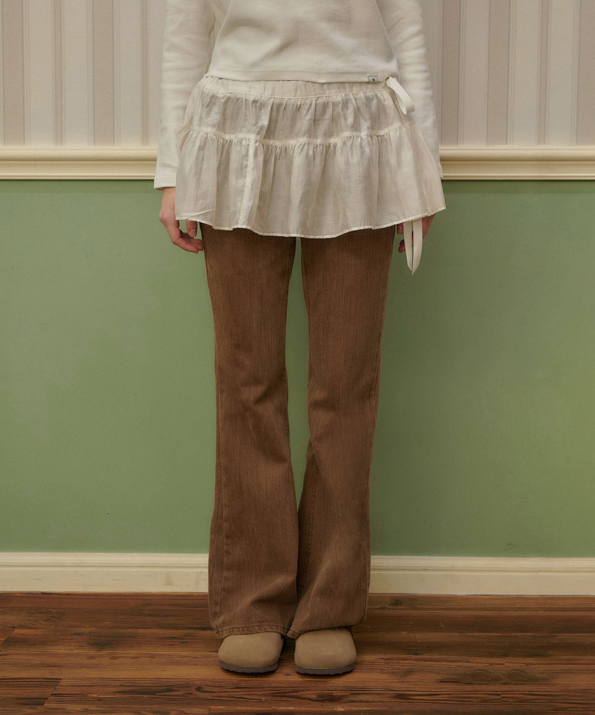 판도라핏(PANDORAFIT) Wendy Frill Layered Skirt