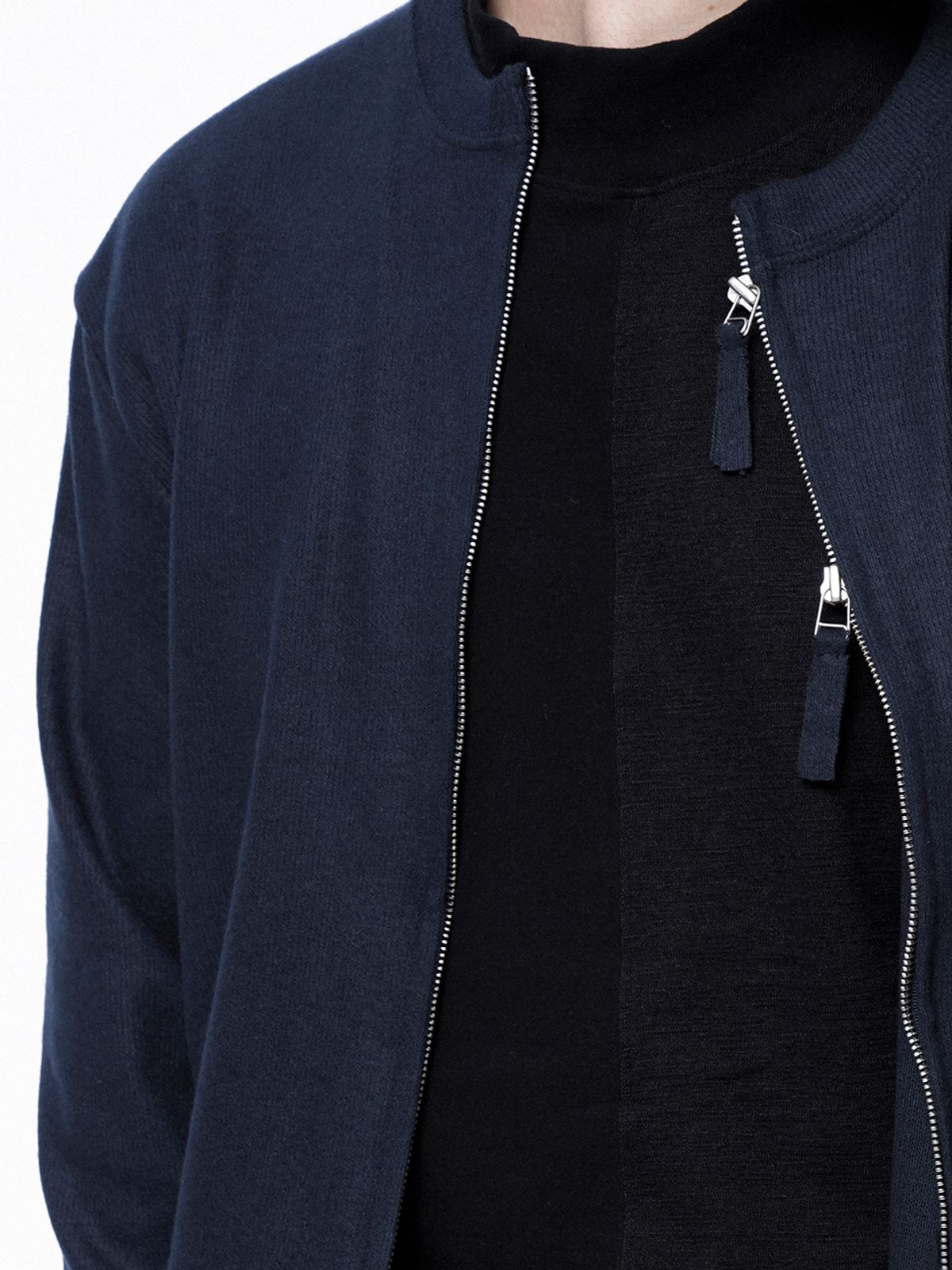챈세스노이(CHANCE'S NOI) Hard Two-way Zip-up Cardigan - Navy /W243TP11NYM