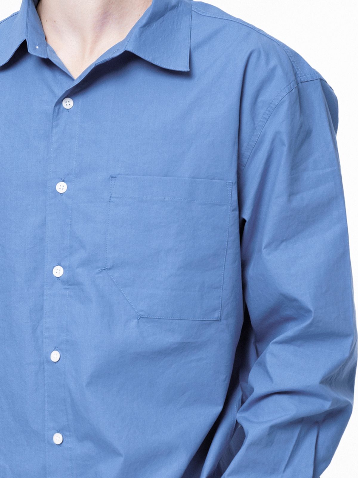 챈세스노이(CHANCE'S NOI) Standard Polygon Pocket Shirt - Royal Blue /M243SH01BL