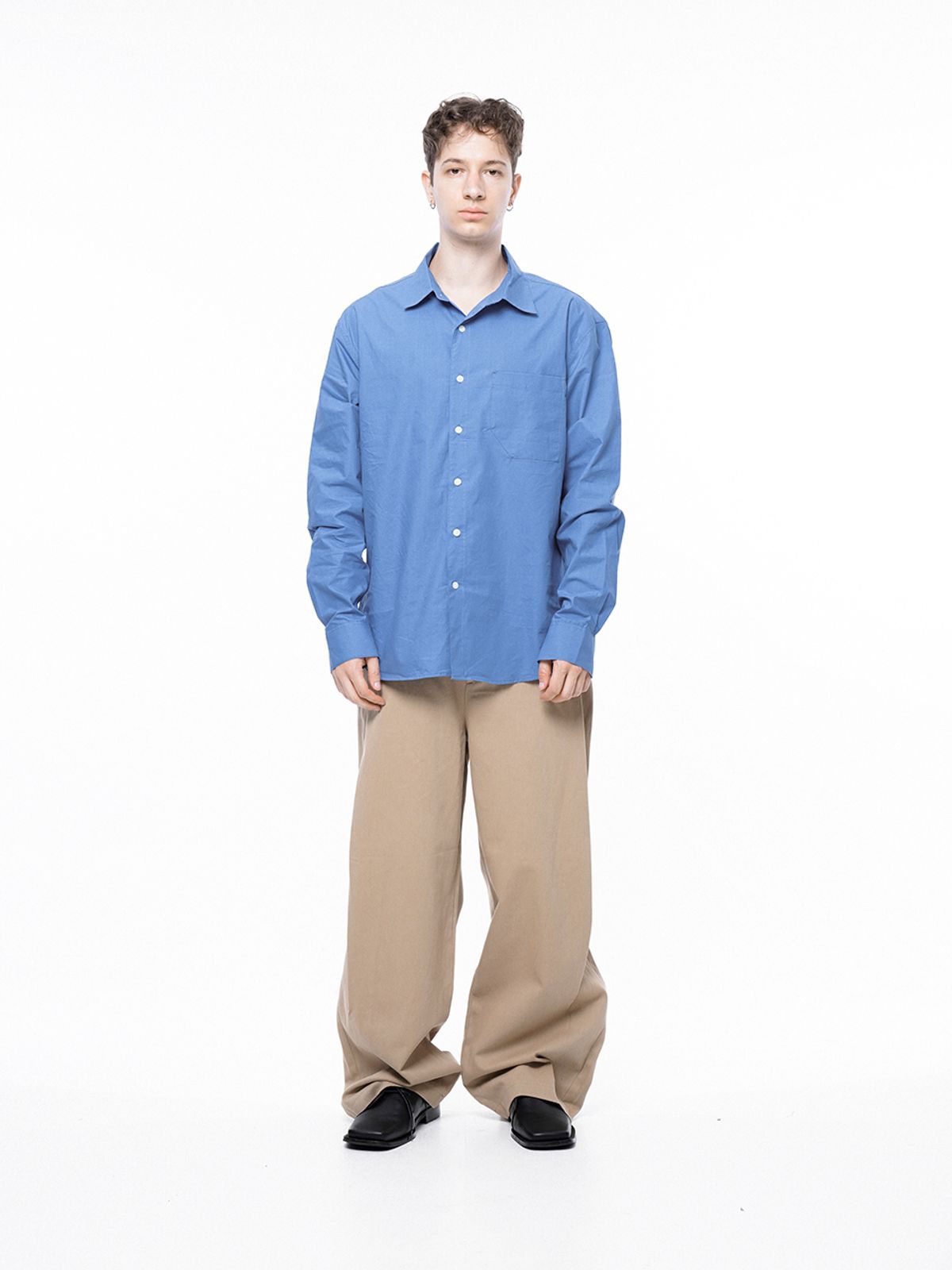 챈세스노이(CHANCE'S NOI) Standard Polygon Pocket Shirt - Royal Blue /M243SH01BL