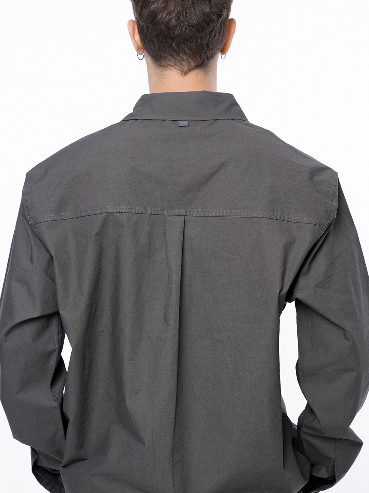 챈세스노이(CHANCE'S NOI) Standard Polygon Pocket Shirt - Dark Brown /M243SH01BR
