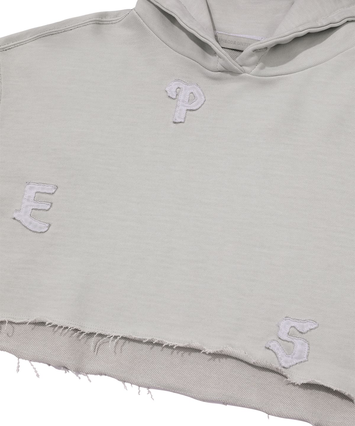 에피소드 언타이틀(EPISODE UNTITLED) LUNA DYING APPLIQUE CROP HOODIE_MINT KHAKI