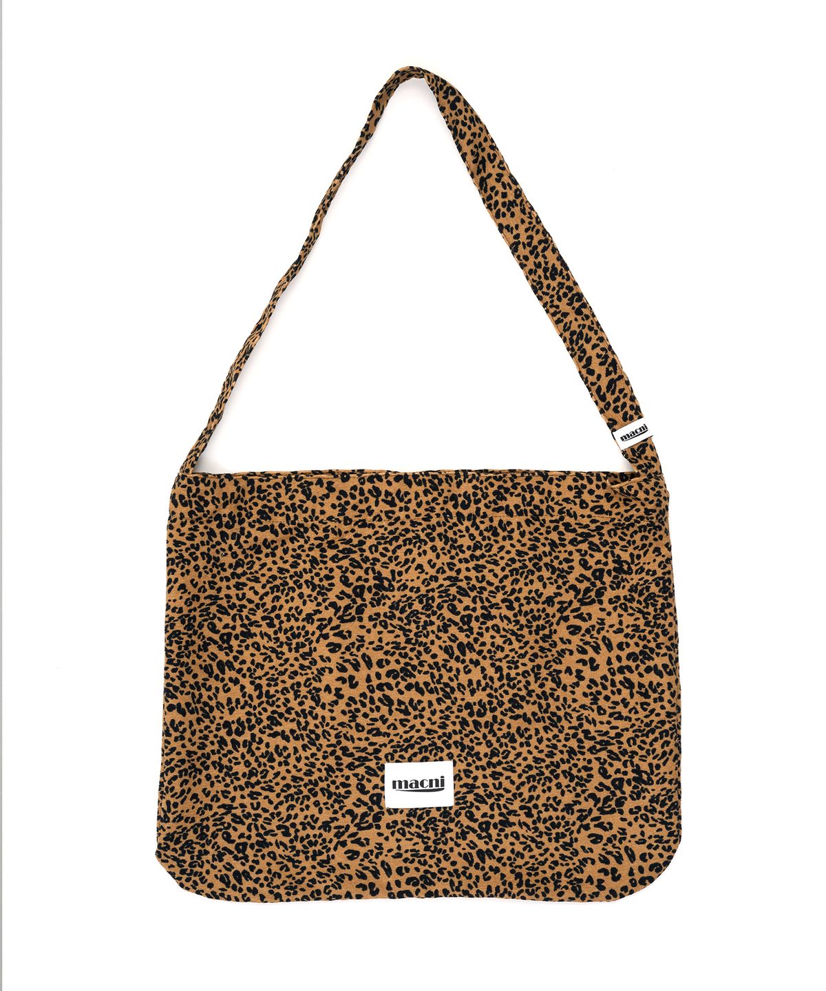 마크니(MACNI) LEOPARD CORDUROY ECO CROSS BAG BROWN