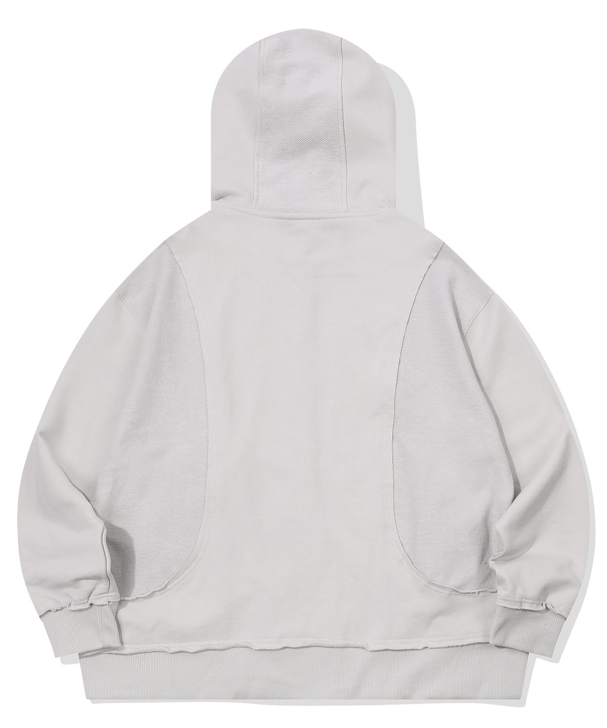 에피소드 언타이틀(EPISODE UNTITLED) IN&OUT PATCHWORK ZIP-UP HOODIE_ ICE GREY