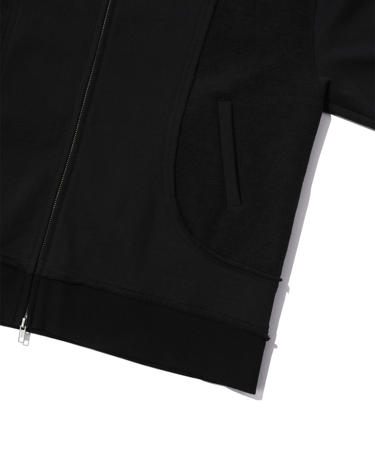 에피소드 언타이틀(EPISODE UNTITLED) IN&OUT PATCHWORK ZIP-UP HOODIE_BLACK