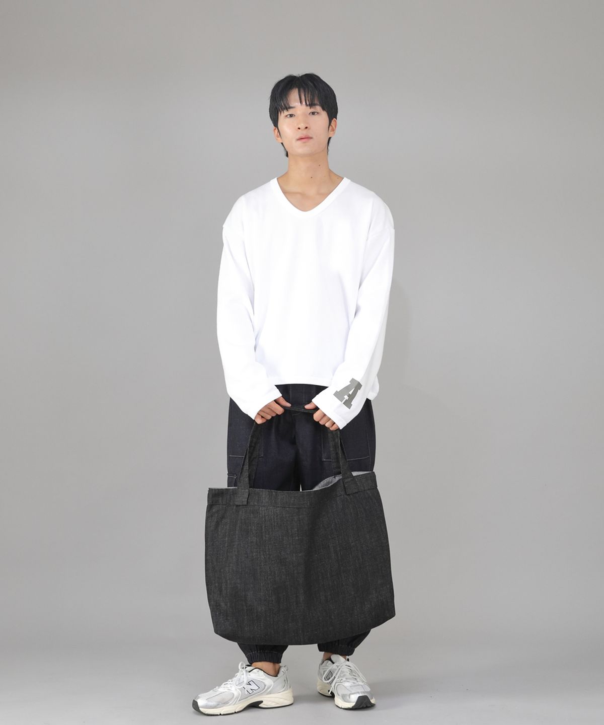 세인트크루(SAINTCREW) 메가 빅사이즈 솔리드 에코백 MSE-140 데님블랙 BKS
