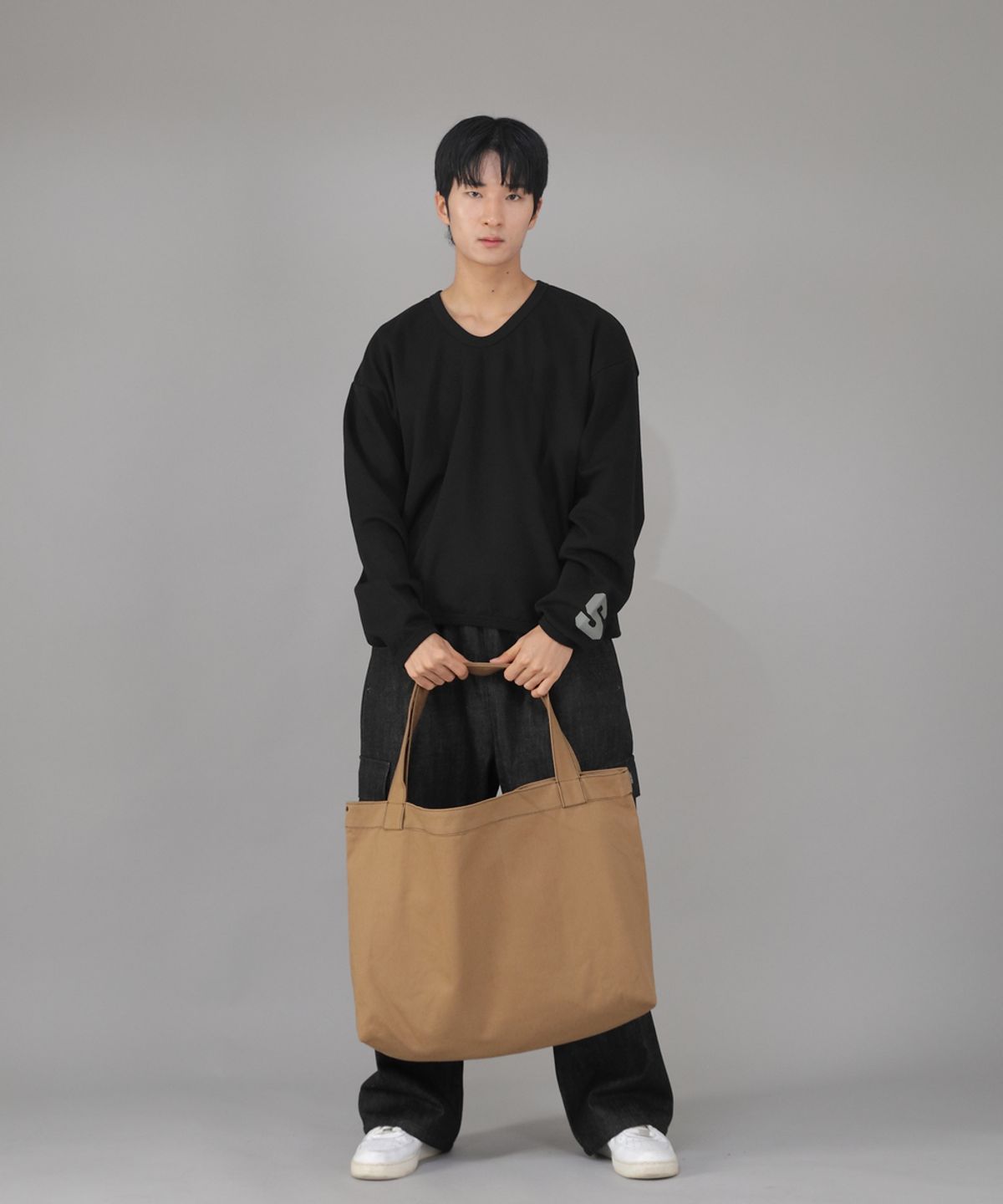 세인트크루(SAINTCREW) 메가 빅사이즈 솔리드 에코백 MSE-140 카멜 BKS