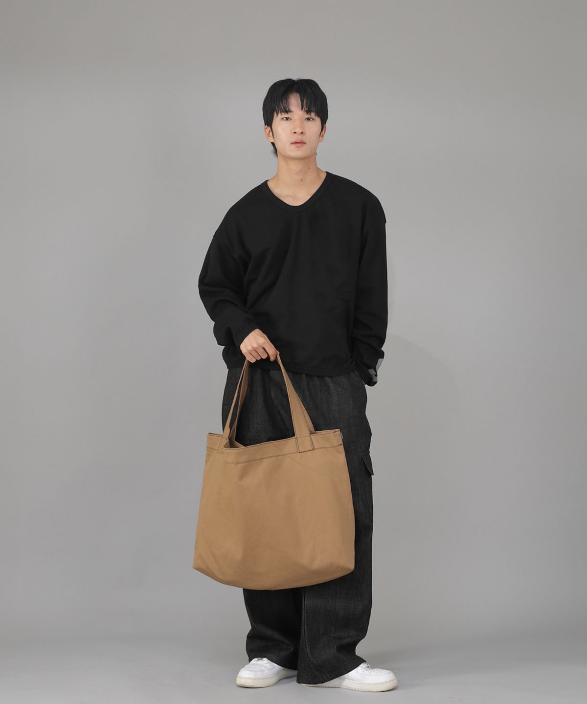 세인트크루(SAINTCREW) 메가 빅사이즈 솔리드 에코백 MSE-140 카멜 BKS