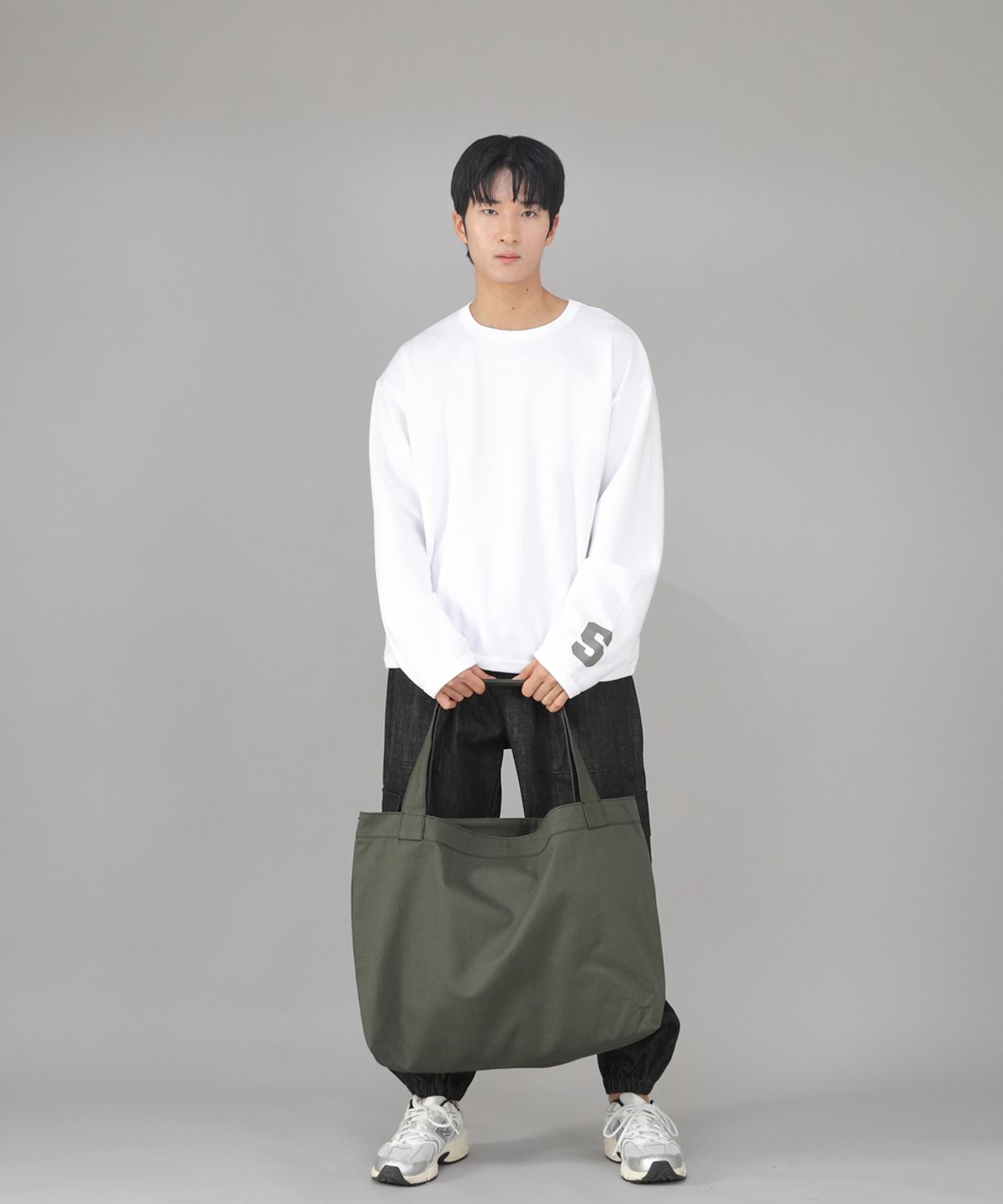 세인트크루(SAINTCREW) 메가 빅사이즈 솔리드 에코백 MSE-140 카키 BKS
