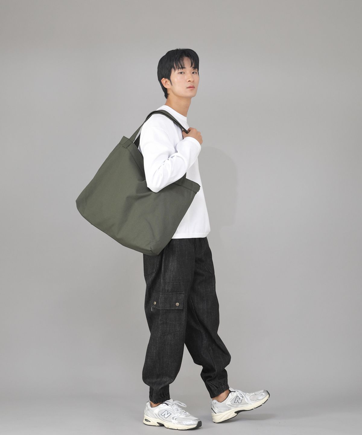 세인트크루(SAINTCREW) 메가 빅사이즈 솔리드 에코백 MSE-140 카키 BKS