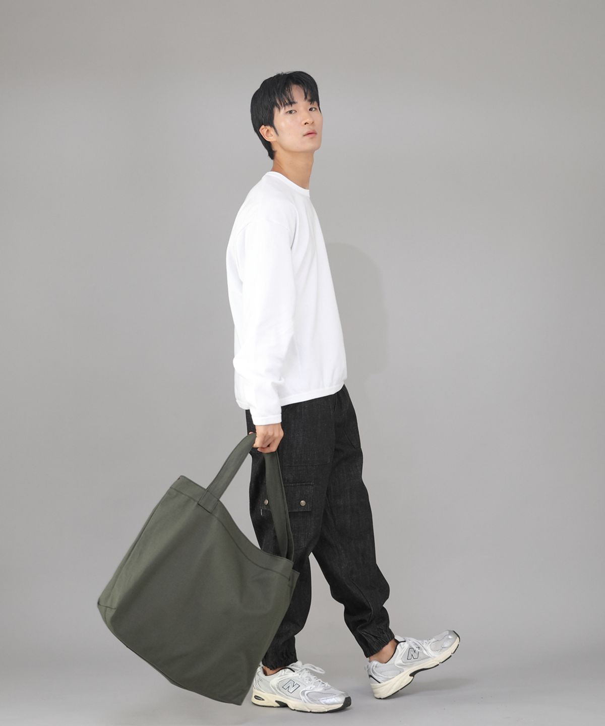세인트크루(SAINTCREW) 메가 빅사이즈 솔리드 에코백 MSE-140 카키 BKS