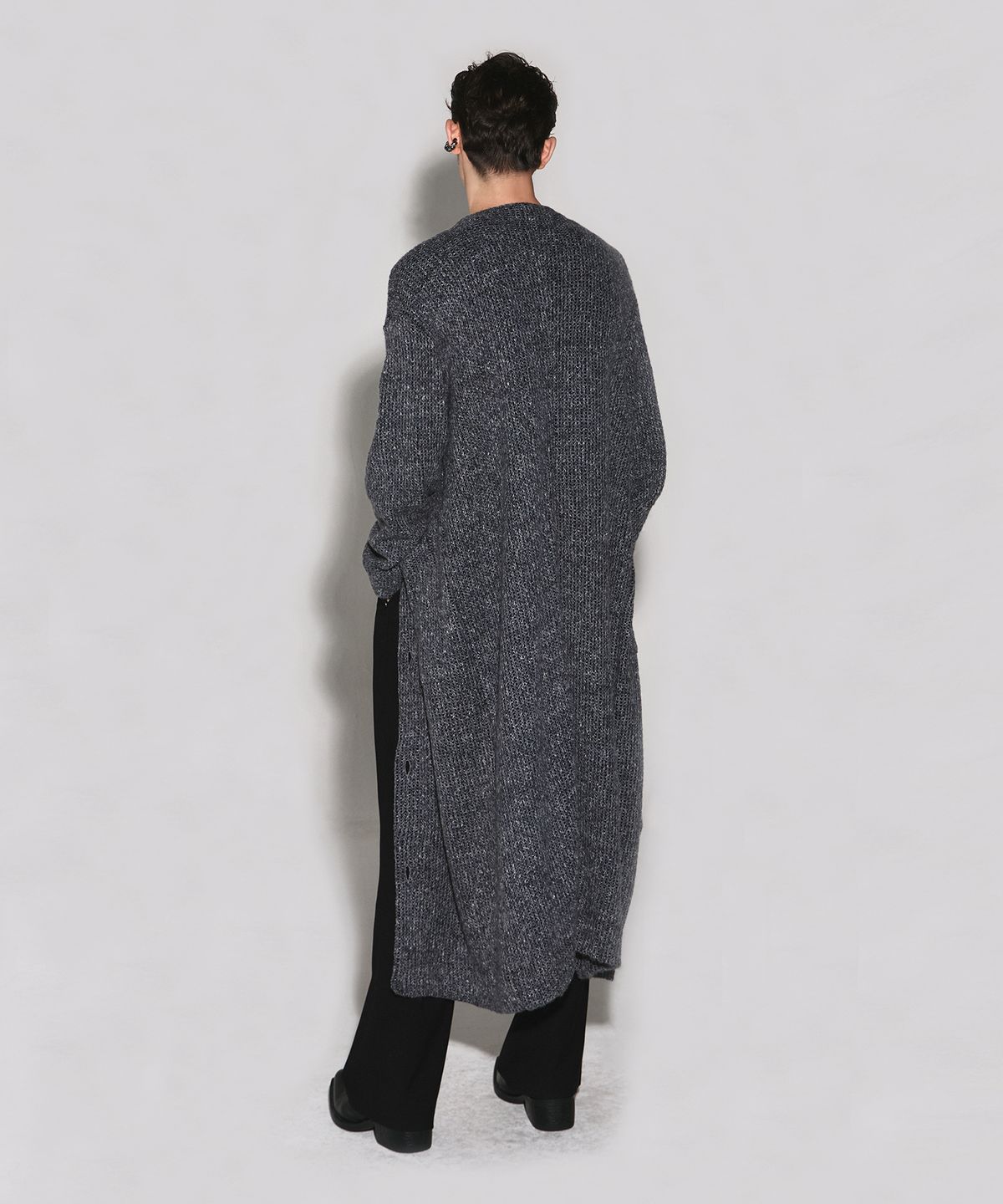 웨슬리 휴스턴(WESLEYHYUSTON) MARSHAL NET LONG CARDIGAN GREY