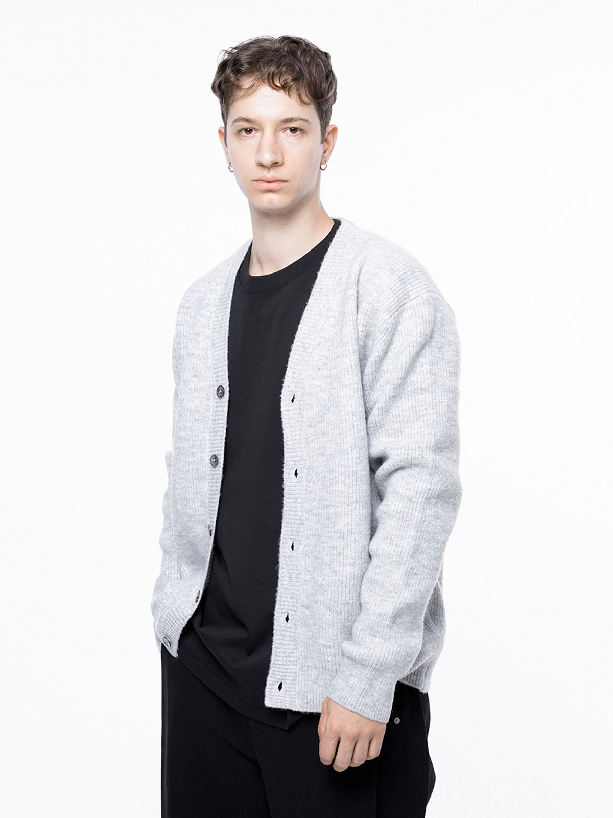 챈세스노이(CHANCE'S NOI) Dense Hazzy Y-neck Cardigan - Melange /M243OT01ML