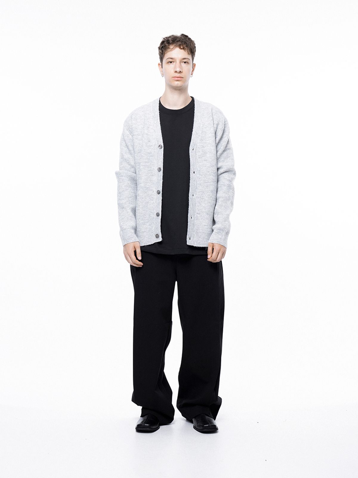 챈세스노이(CHANCE'S NOI) Dense Hazzy Y-neck Cardigan - Melange /M243OT01ML