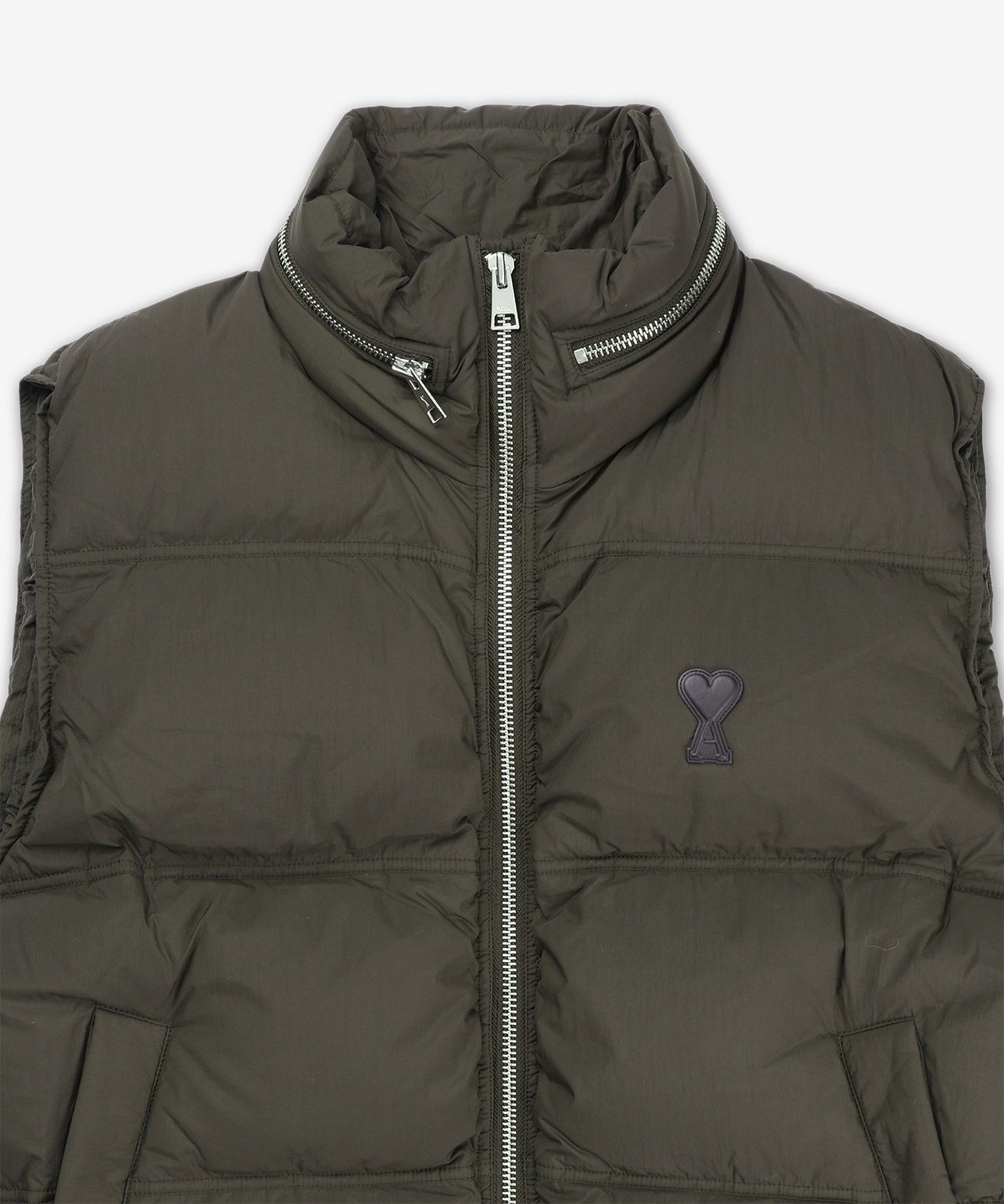 MUSINSA公式 | AMI Heart Logo Vest Padding - Dark Coffee