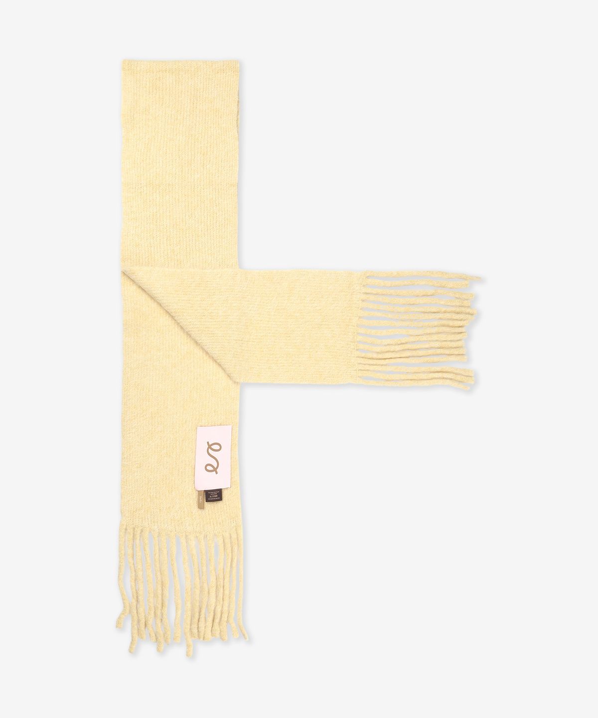 세퍼(SEFR) 알파카 블렌드 프린지 스카프 - 페일 옐로우 / FW24FUZZYSCARFPAL