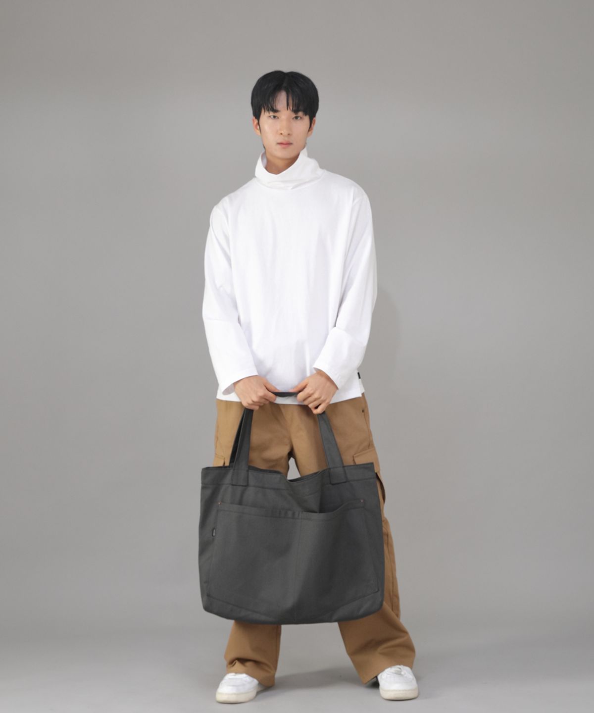 세인트크루(SAINTCREW) 메가 빅사이즈 펜타곤 에코백 MBE-141 다크그레이 BKS