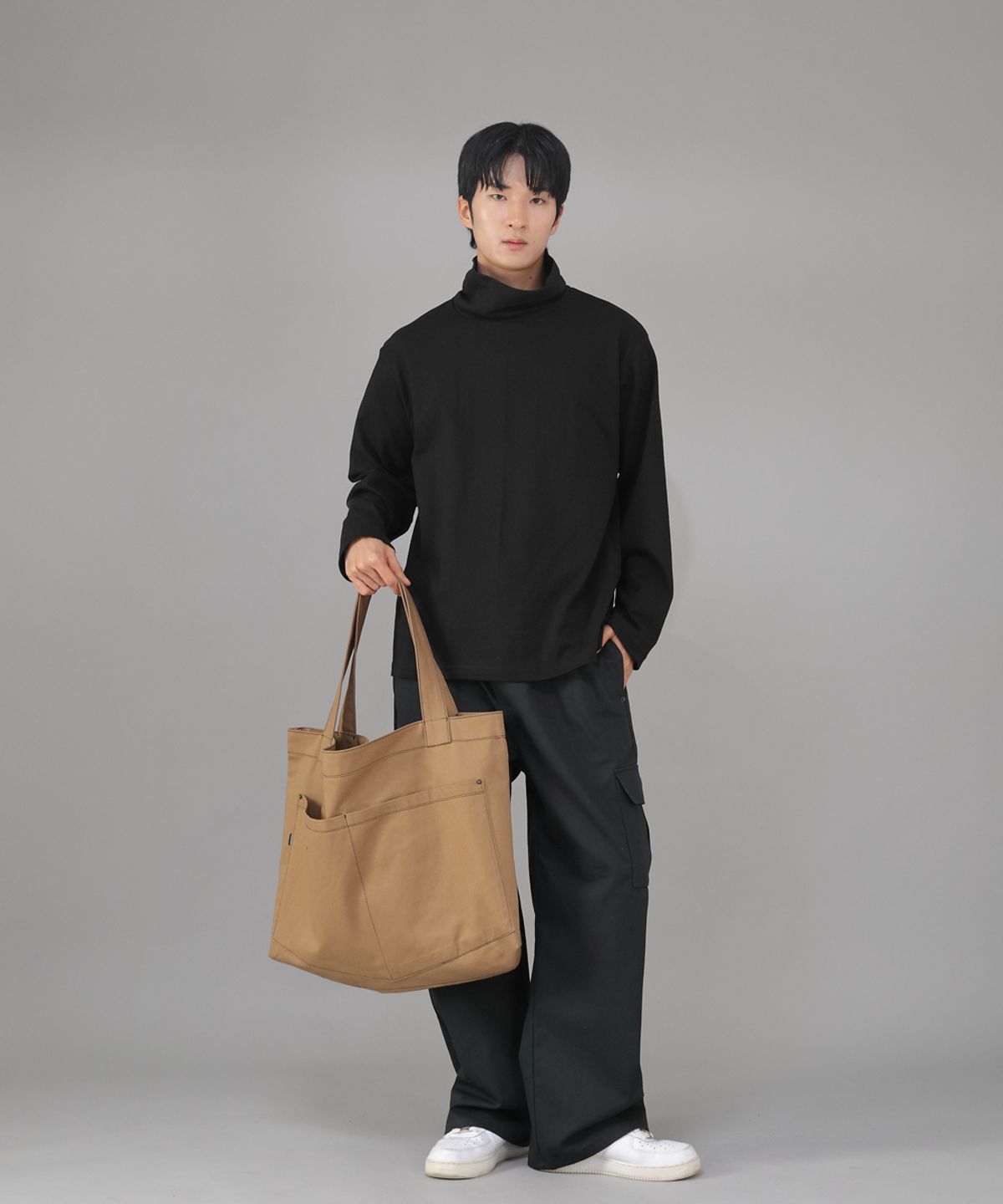 세인트크루(SAINTCREW) 메가 빅사이즈 펜타곤 에코백 MBE-141 카멜 BKS