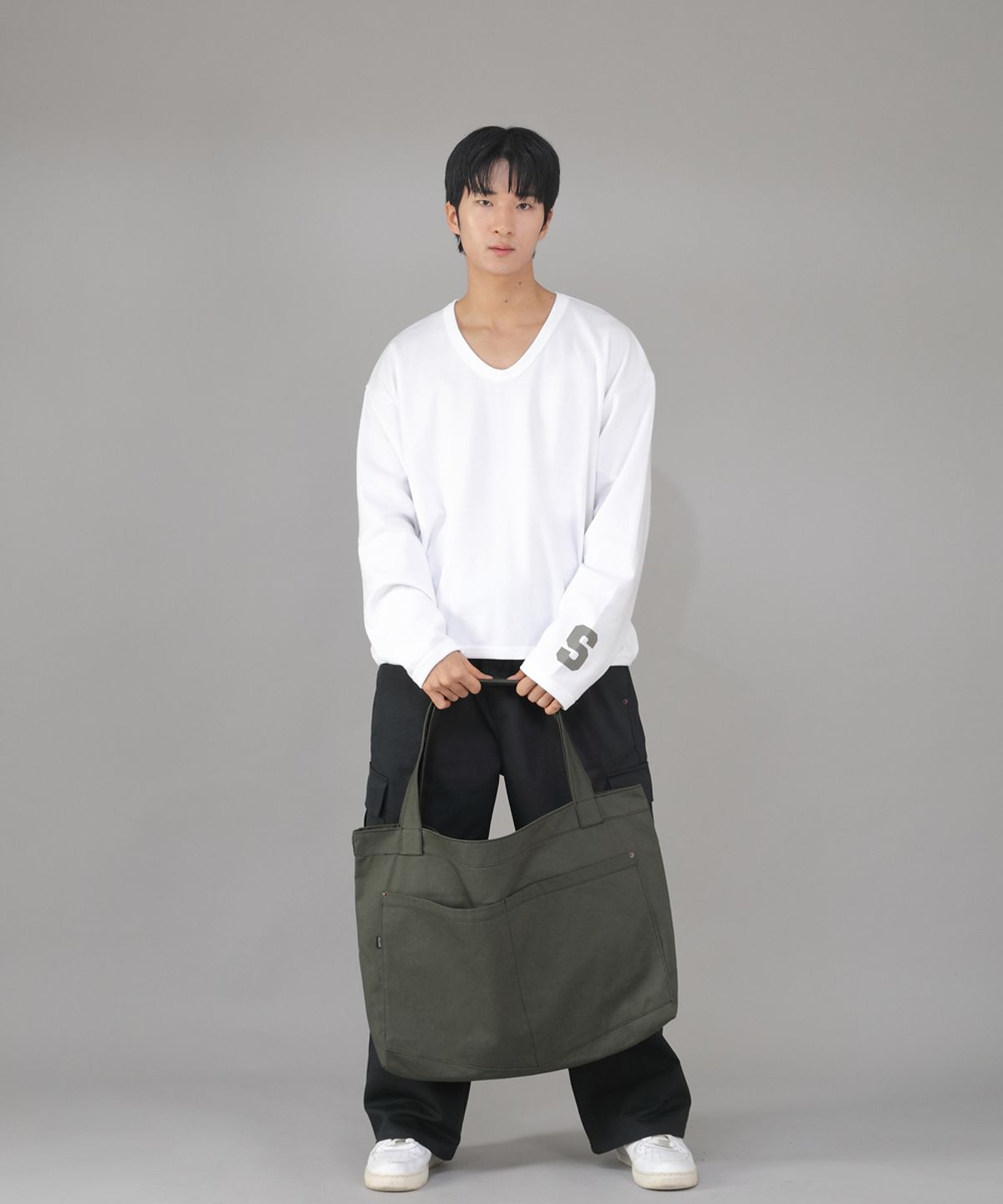 세인트크루(SAINTCREW) 메가 빅사이즈 펜타곤 에코백 MBE-141 카키 BKS