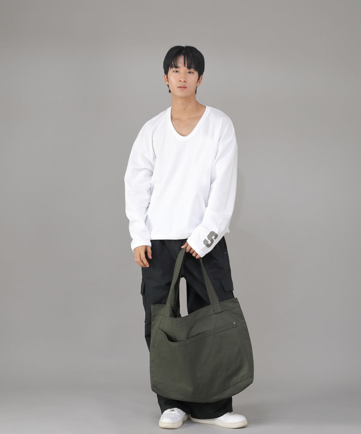 세인트크루(SAINTCREW) 메가 빅사이즈 펜타곤 에코백 MBE-141 카키 BKS