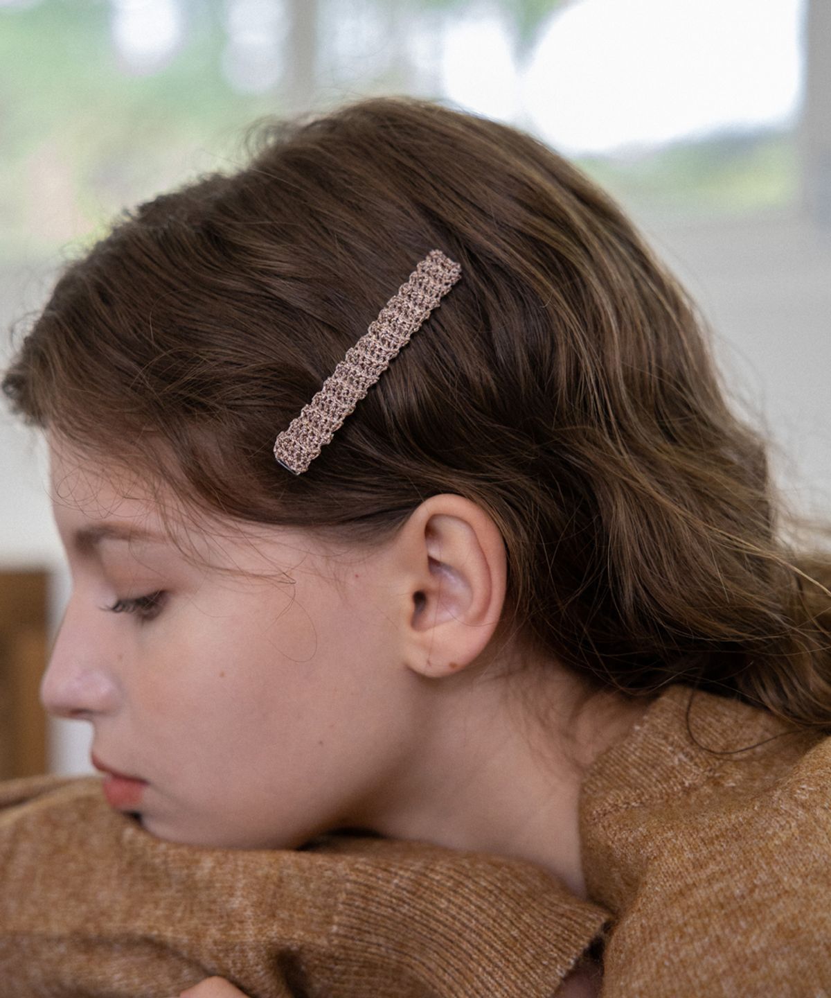 메리모티브(MERRYMOTIVE) Gleaming crochet knit hairpin (3colors)