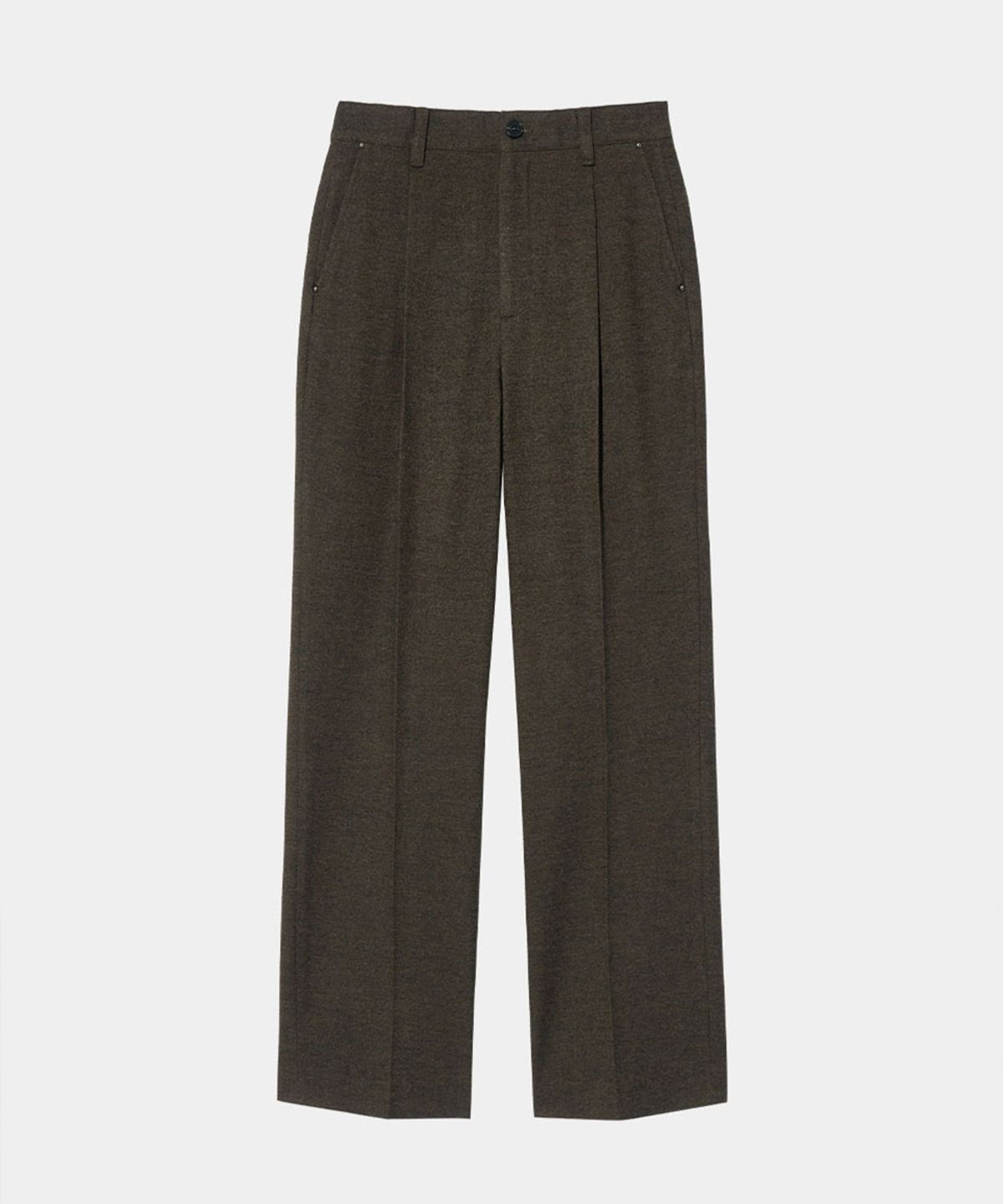 메종미네드(MAISON MINED) WOOL ONE TUCK SLACKS BROWN