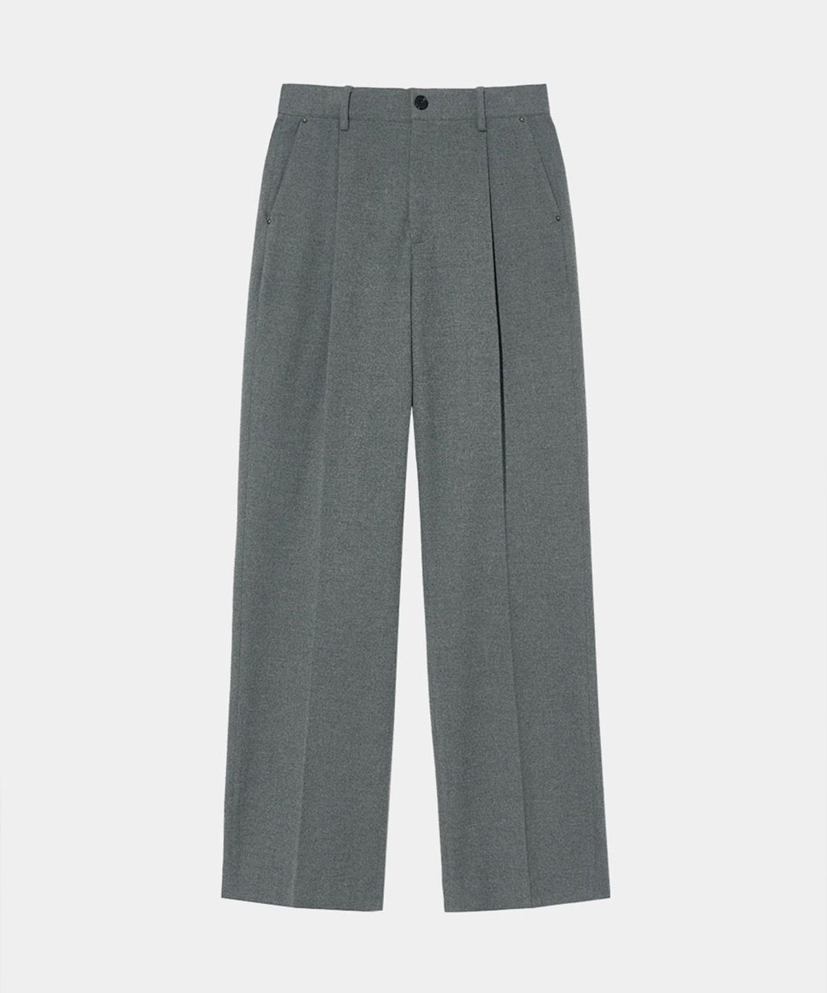메종미네드(MAISON MINED) WOOL ONE TUCK SLACKS GREY
