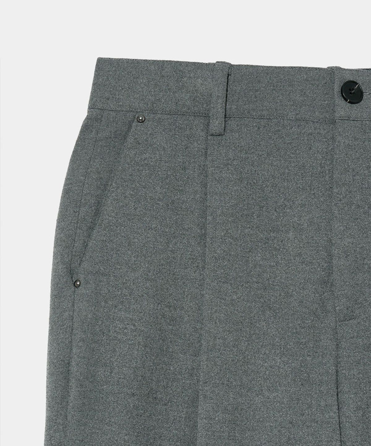메종미네드(MAISON MINED) WOOL ONE TUCK SLACKS GREY