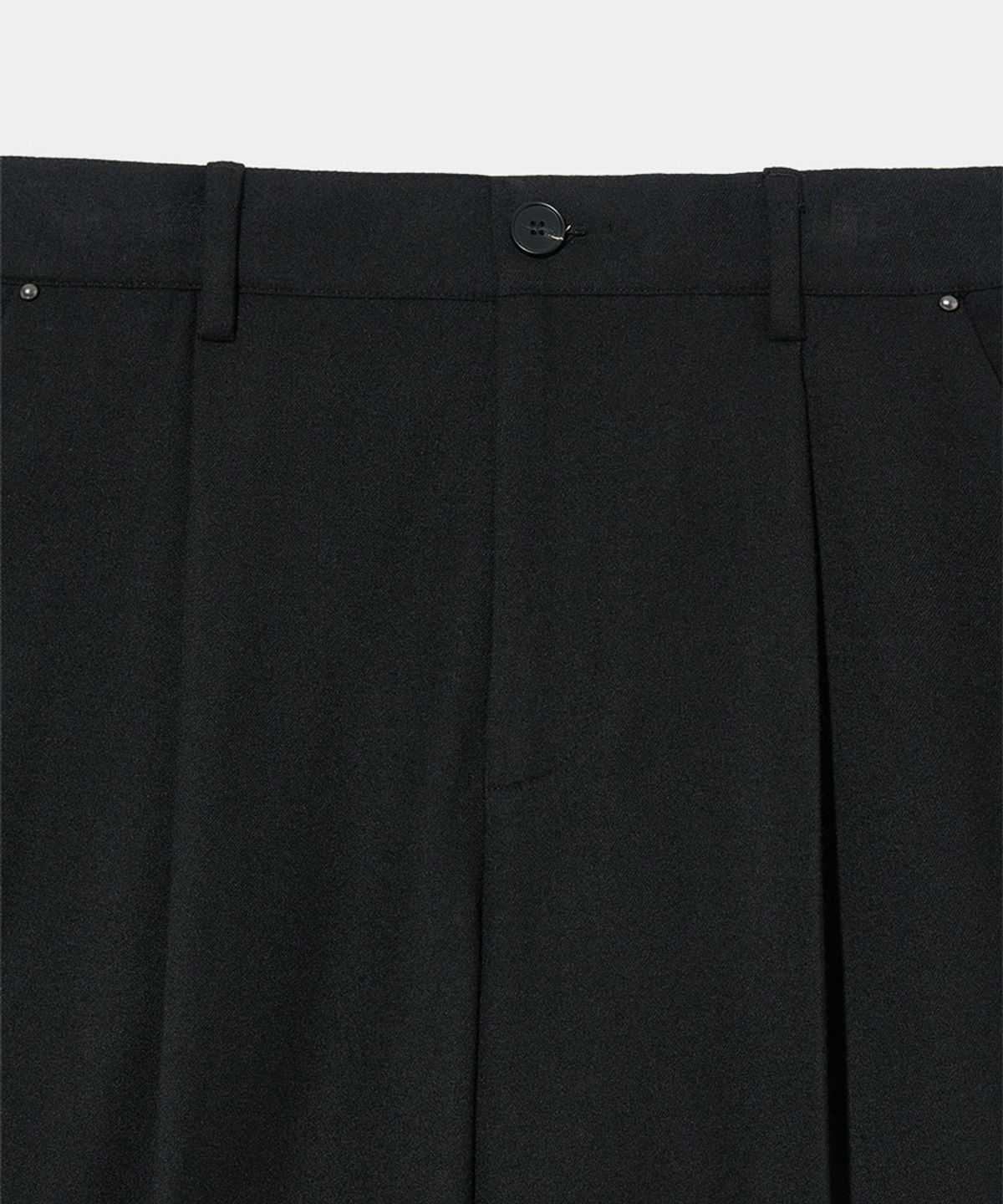 메종미네드(MAISON MINED) WOOL ONE TUCK SLACKS BLACK