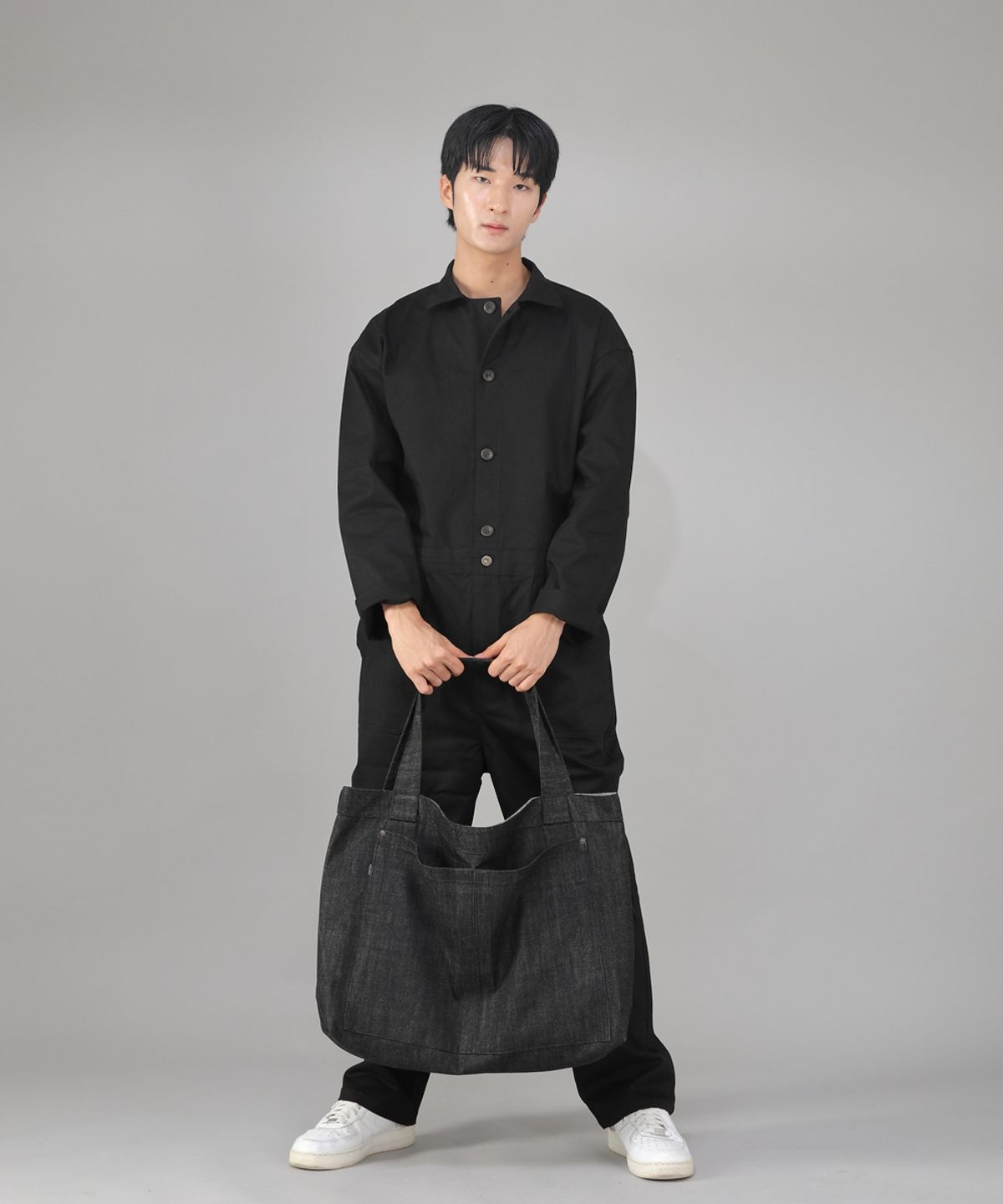 세인트크루(SAINTCREW) 메가 빅사이즈 카고 에코백 MCE-142 데님블랙 BKS