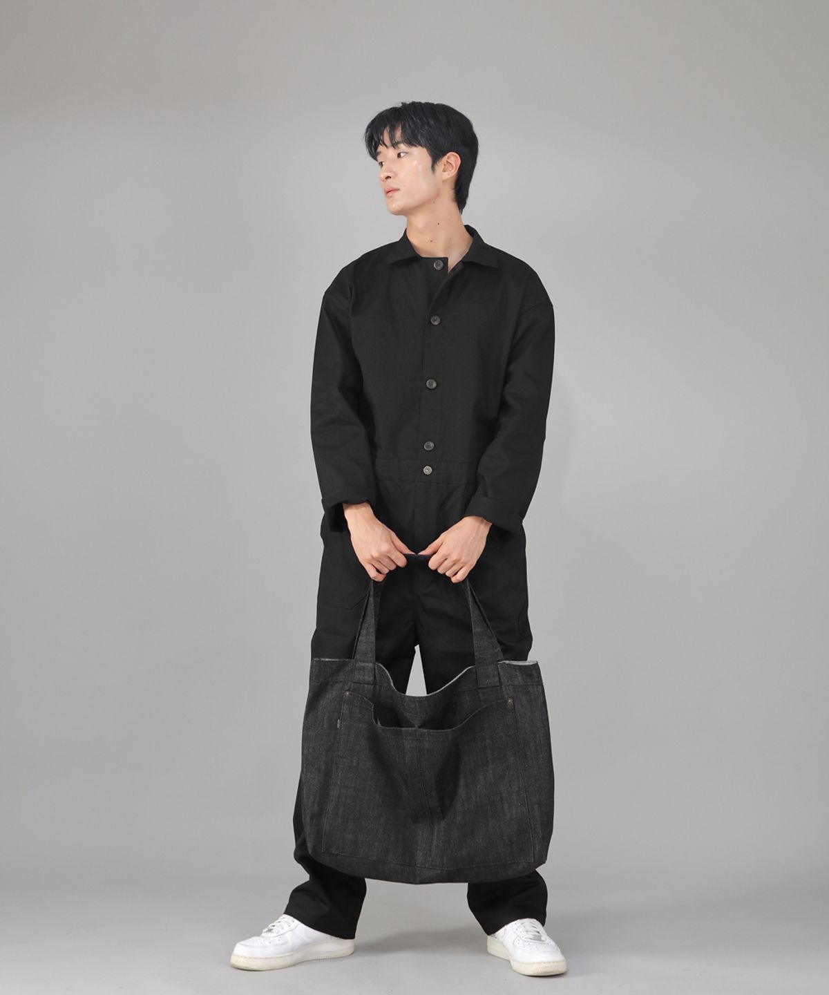 세인트크루(SAINTCREW) 메가 빅사이즈 카고 에코백 MCE-142 데님블랙 BKS