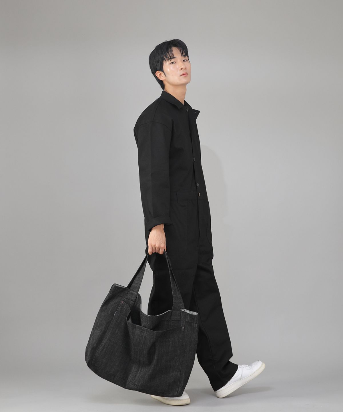 세인트크루(SAINTCREW) 메가 빅사이즈 카고 에코백 MCE-142 데님블랙 BKS