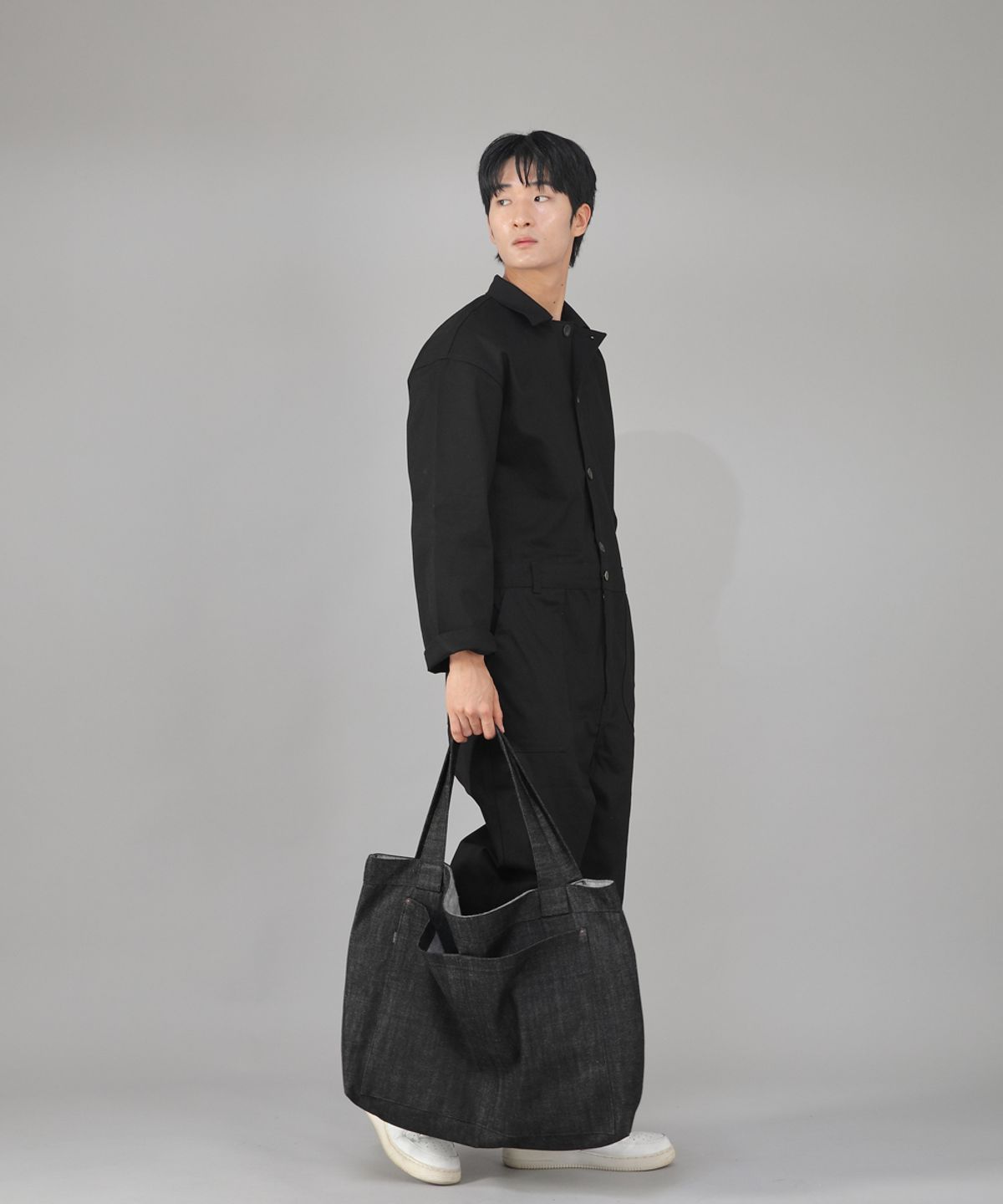 세인트크루(SAINTCREW) 메가 빅사이즈 카고 에코백 MCE-142 데님블랙 BKS