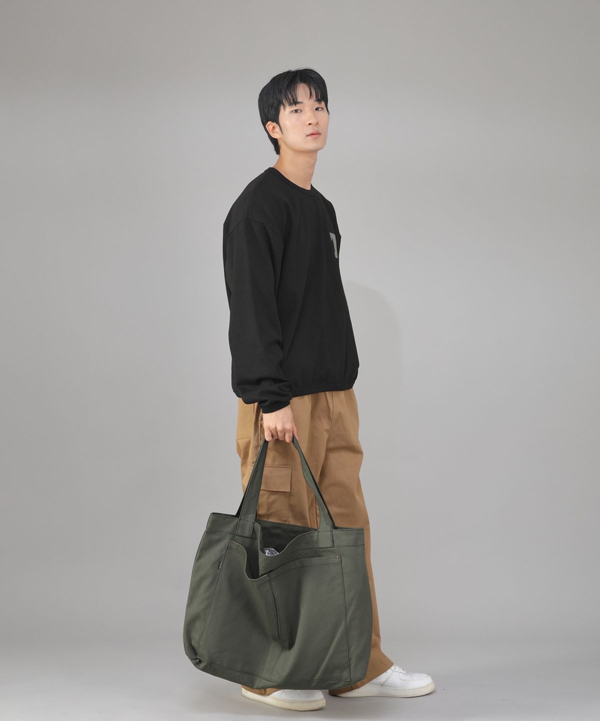 세인트크루(SAINTCREW) 메가 빅사이즈 카고 에코백 MCE-142 카키 BKS