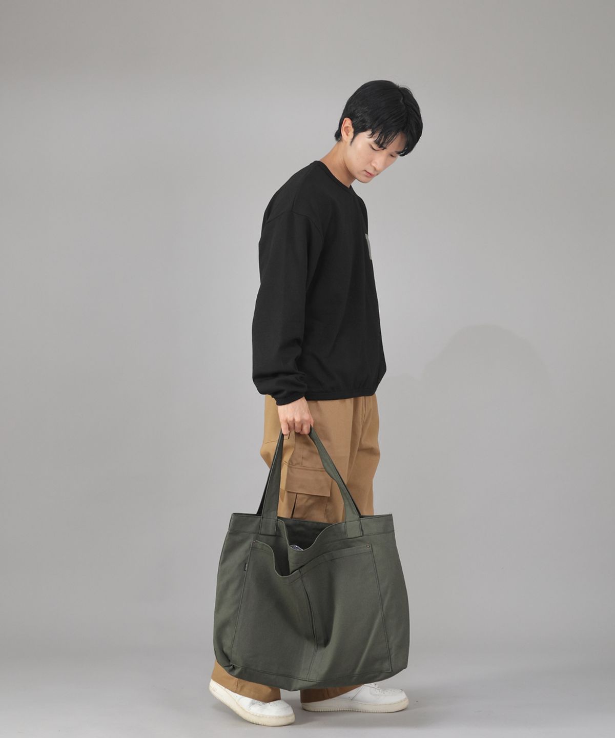 세인트크루(SAINTCREW) 메가 빅사이즈 카고 에코백 MCE-142 카키 BKS