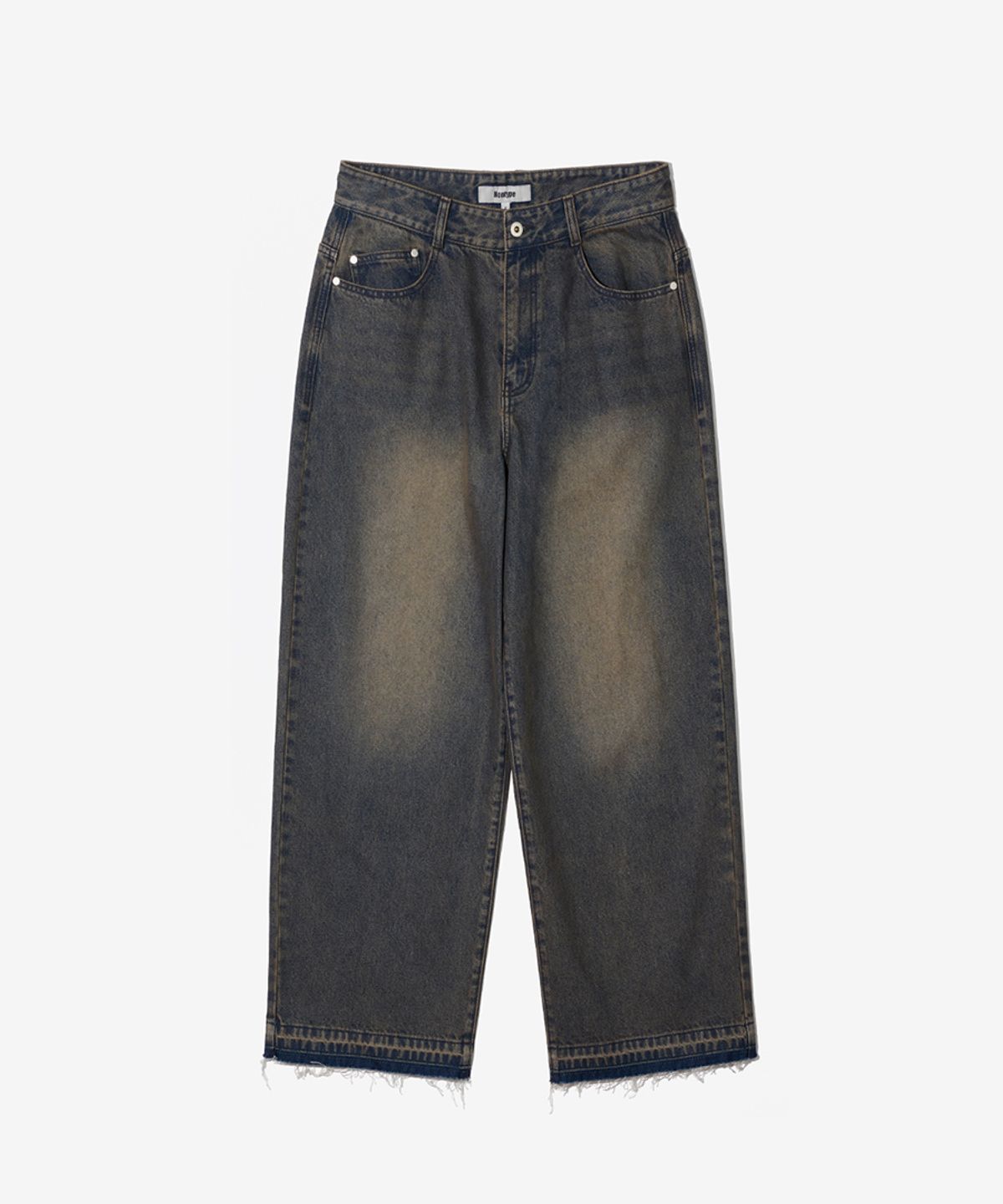 논타입(NONTYPE) HEM CONTRAST WASHED DENIM PANTS (INDIGO)