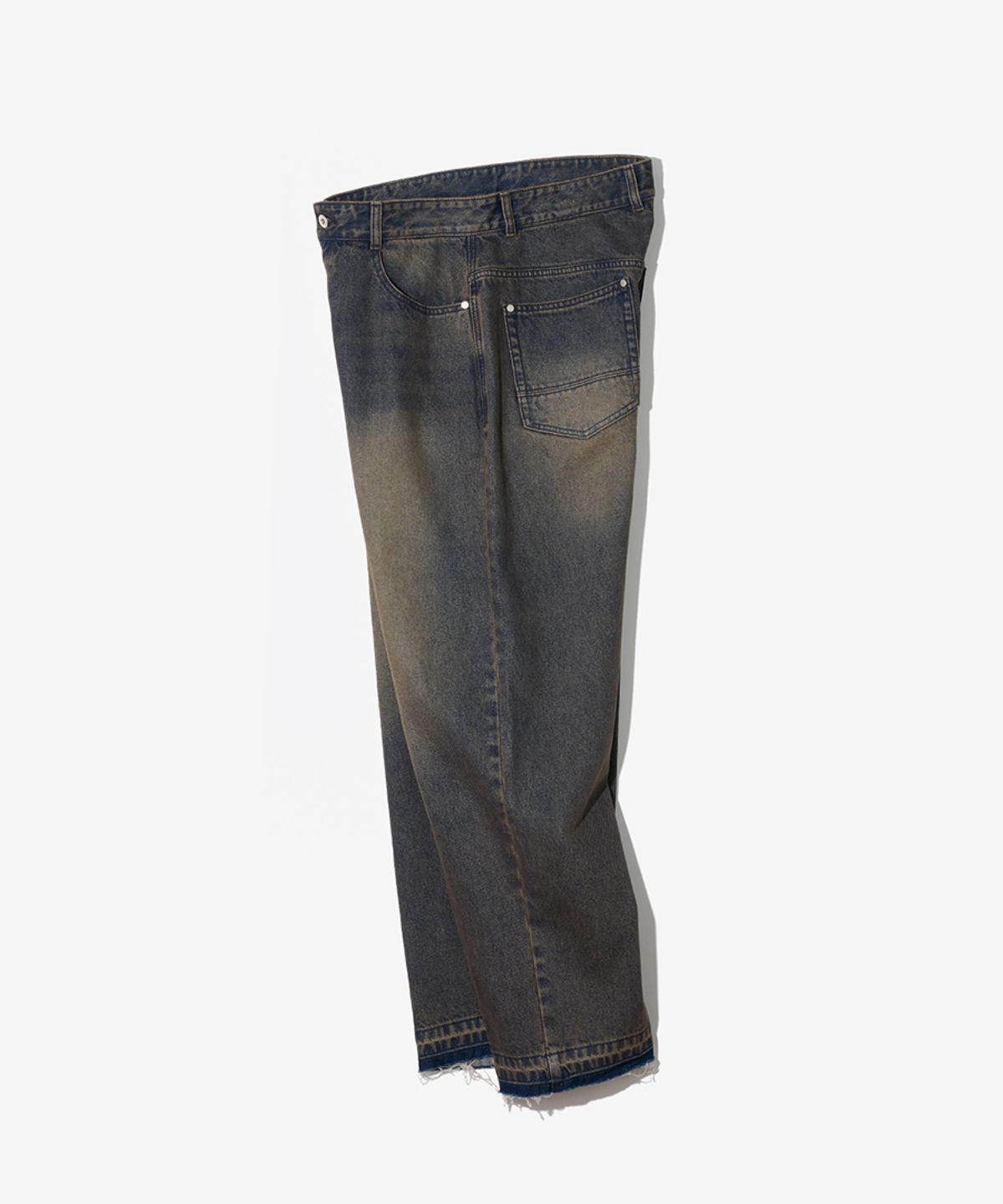 논타입(NONTYPE) HEM CONTRAST WASHED DENIM PANTS (INDIGO)