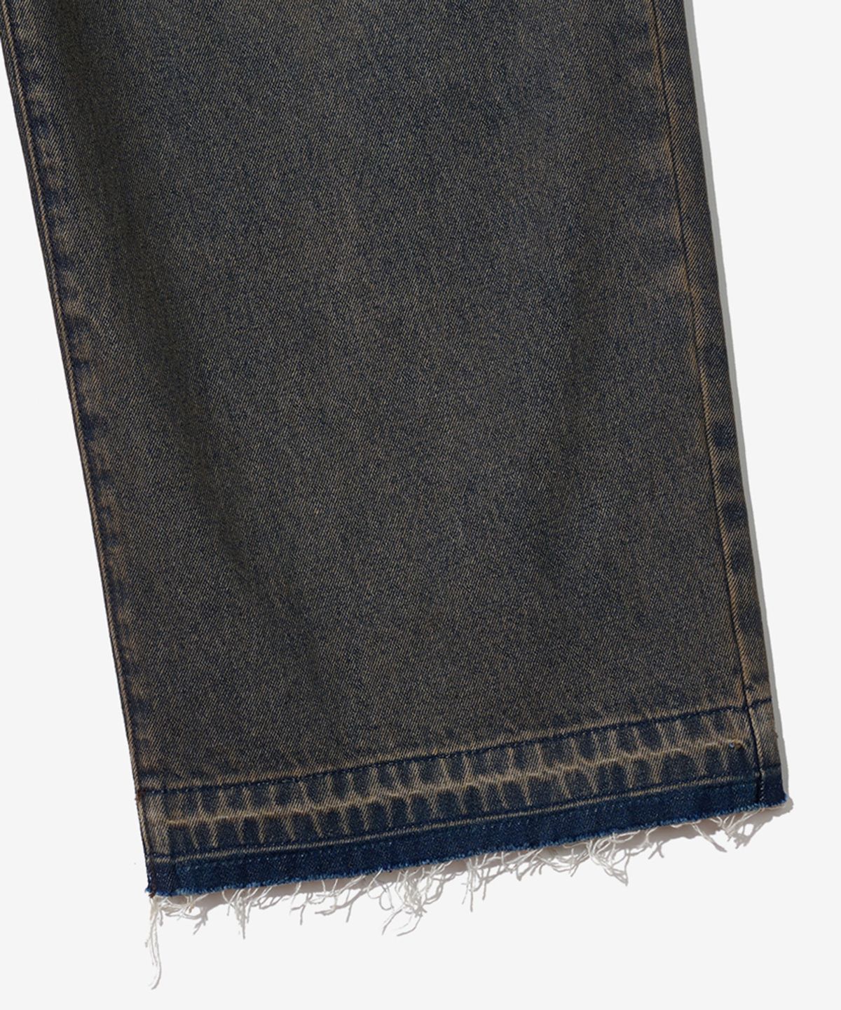 논타입(NONTYPE) HEM CONTRAST WASHED DENIM PANTS (INDIGO)