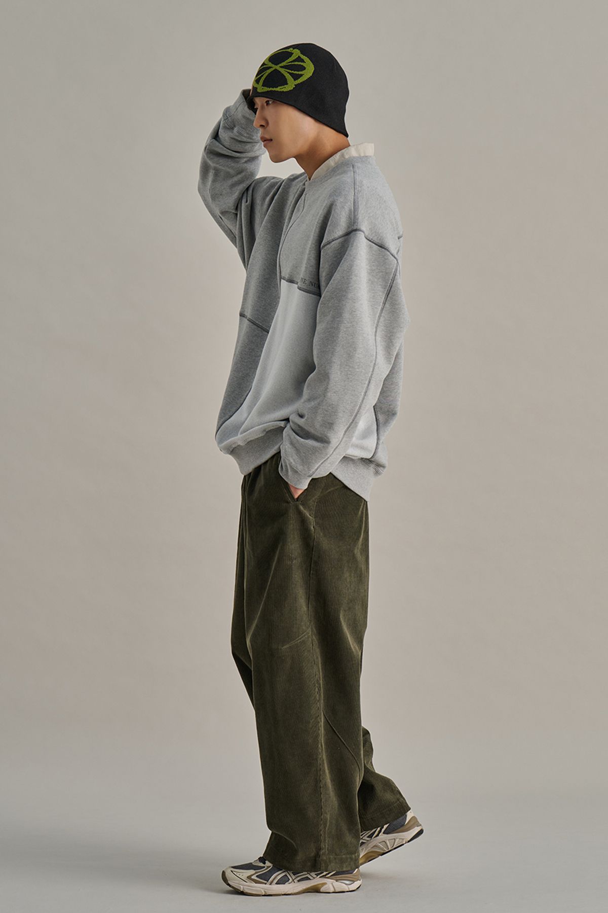 논타입(NONTYPE) MONDRIAN REVERSE SWEATSHIRTS (GREY)