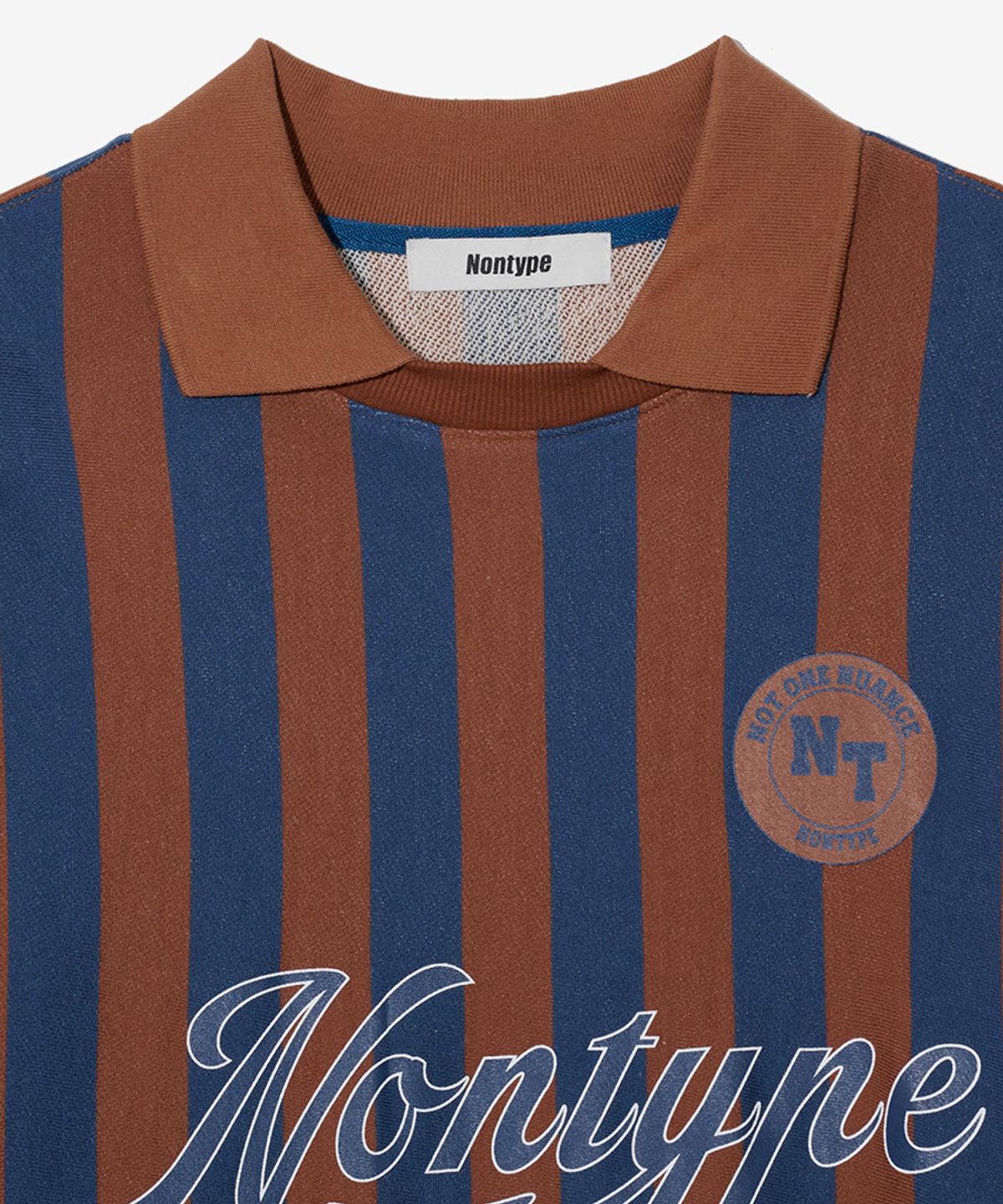 논타입(NONTYPE) STRIPE FOOTBALL SWEATSHIRTS (BROWN)